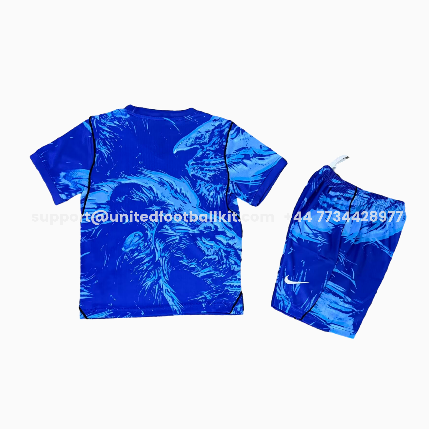 Unitedfootballkit.com | England 2026 Blue Goalkeeper Kids Kit -Customize Name, Number and Patch | Worldwide Shipping