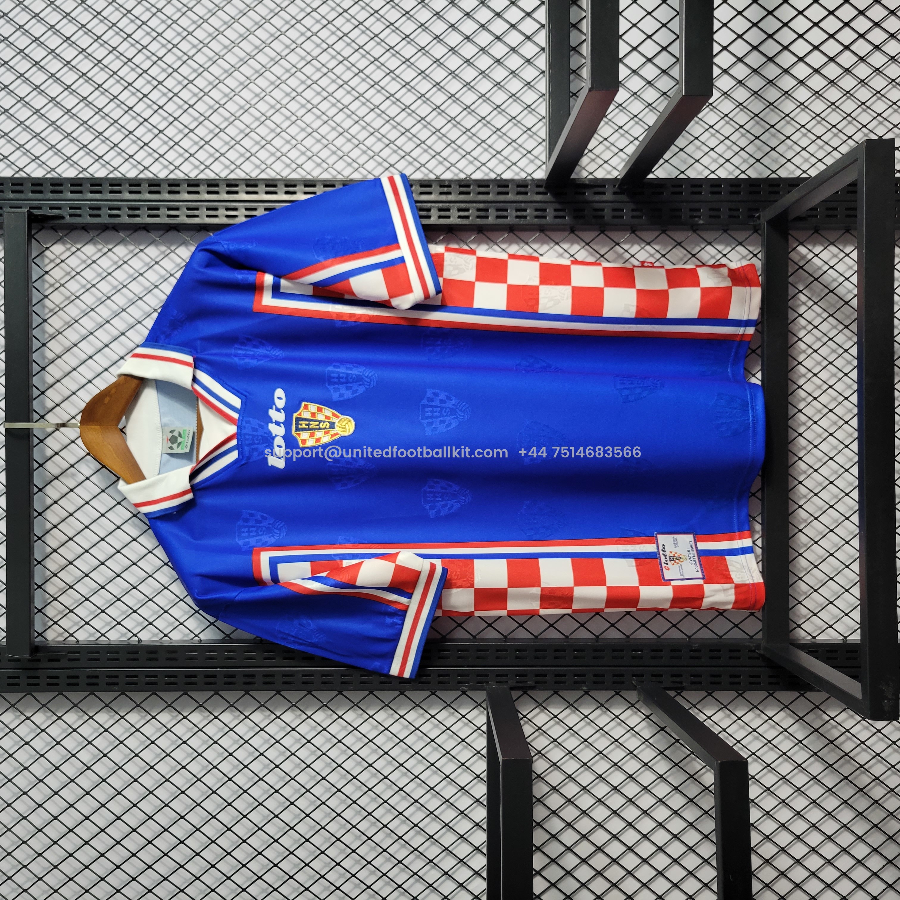 Unitedfootballkit.com | Retro Croatia 1998 Away Stadium Jersey -Customize Name, Number and Patch | Worldwide Shipping