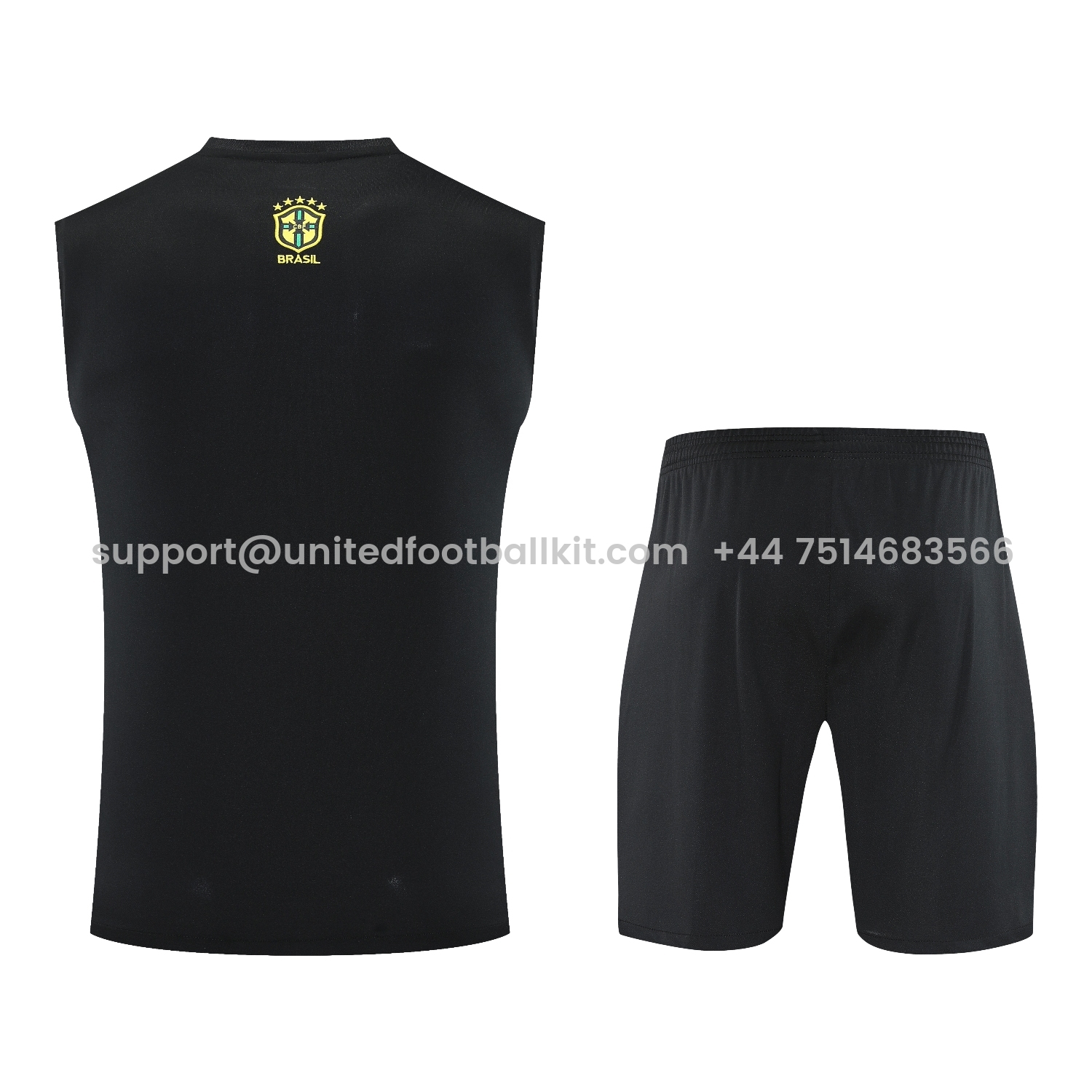 Unitedfootballkit.com | Brazil 25-26 Gray Jesus Statue Vest Training Set - Gray Vest & Black Shorts -Customize Name, Number and Patch | Worldwide Shipping