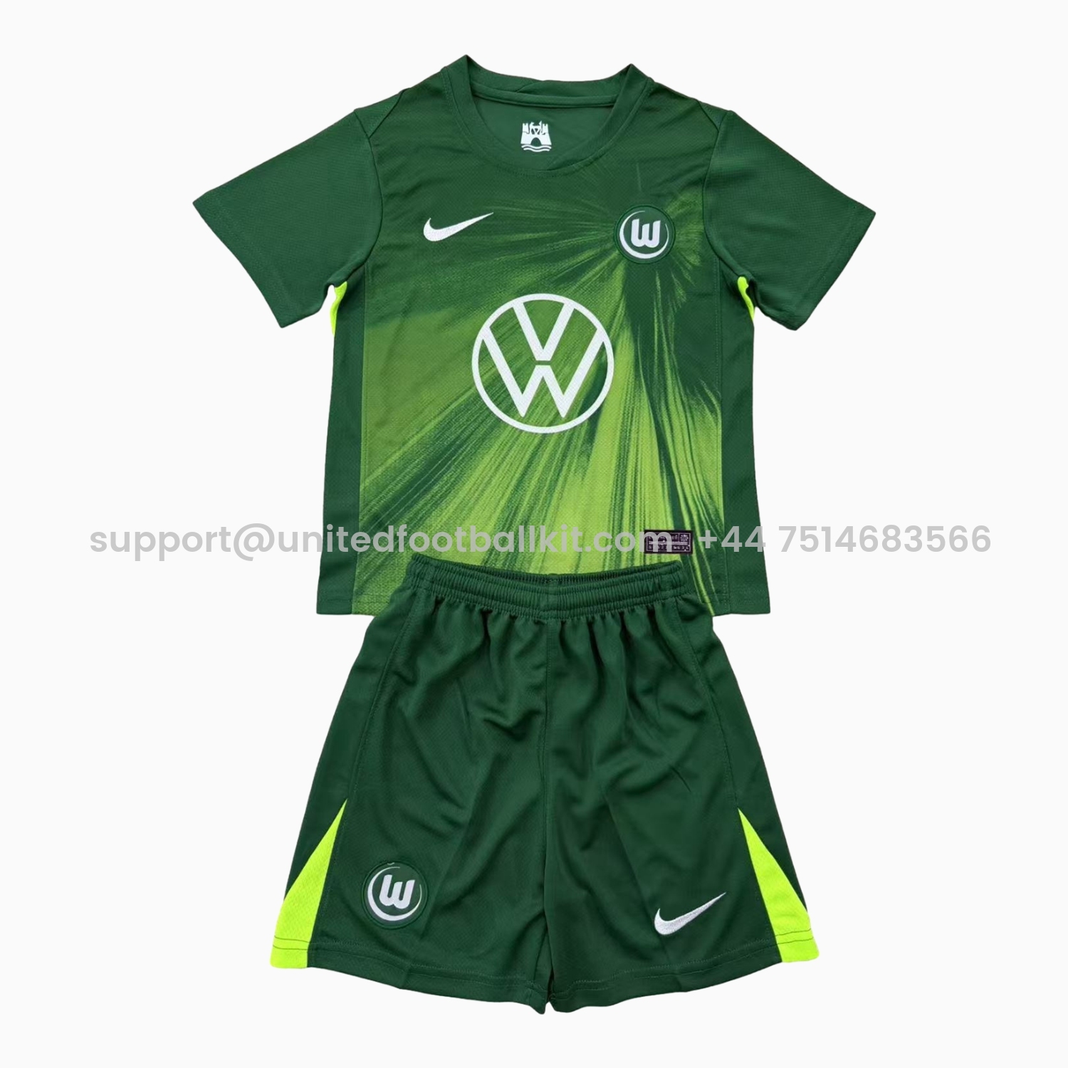 Unitedfootballkit.com | Wolfsburg 25-26 Home Men's Adult Jersey Set - Fans Version -Customize Name, Number and Patch | Worldwide Shipping