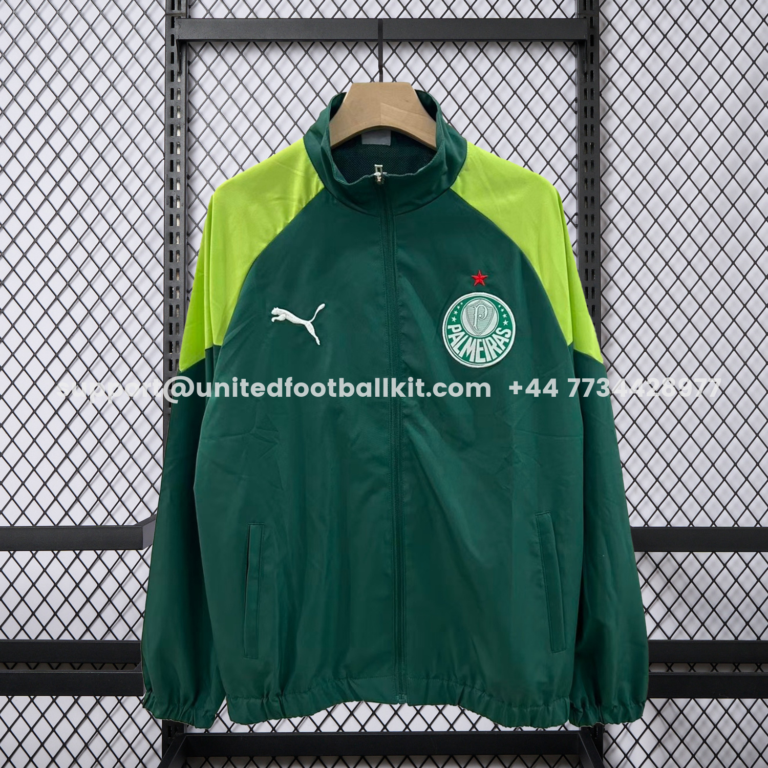 Unitedfootballkit.com | Palmeiras 25-26 Training Windbreaker Jacket - Green -Customize Name, Number and Patch | Worldwide Shipping