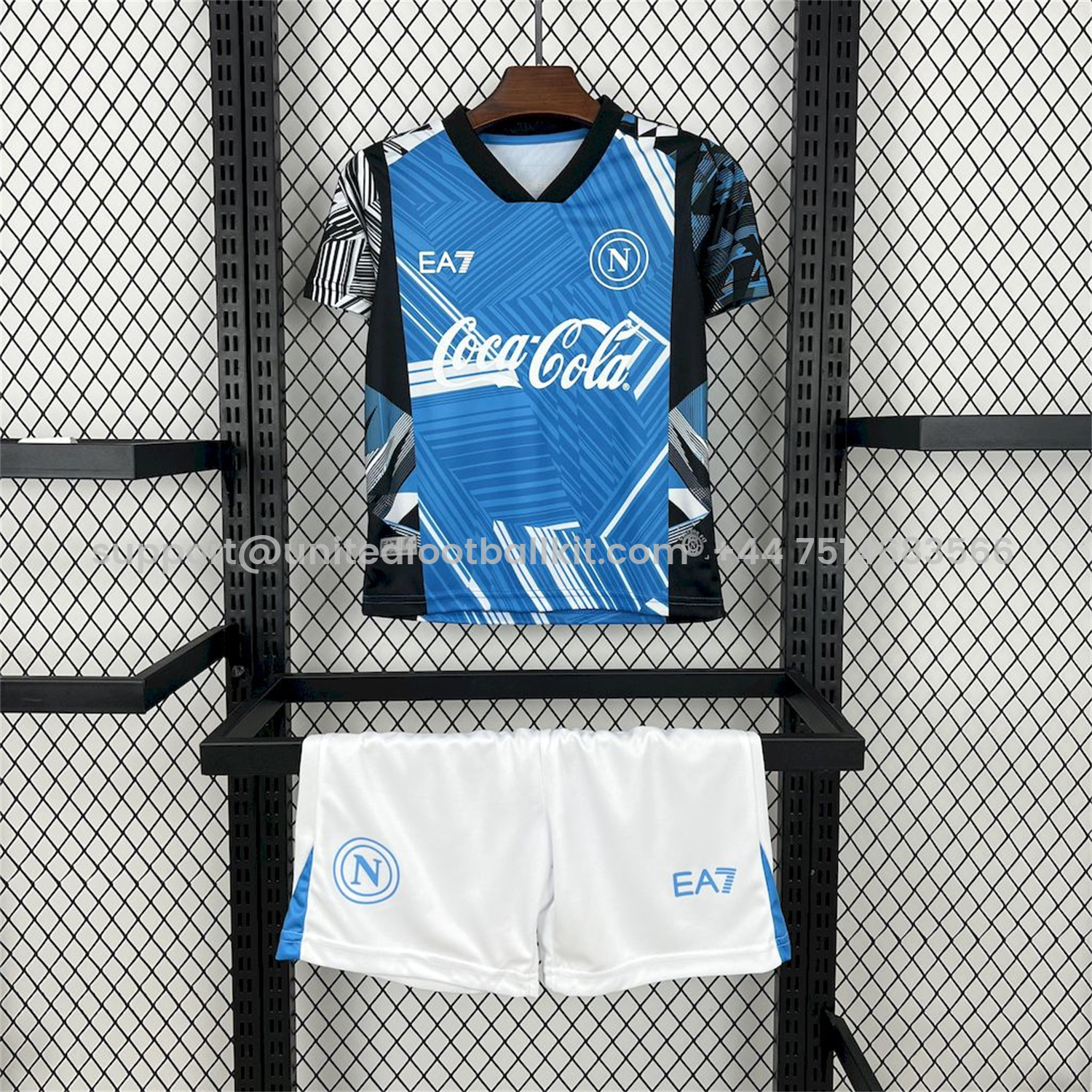 Unitedfootballkit.com | Napoli 24-25 Pre-Match Training Kids Kit -Customize Name, Number and Patch | Worldwide Shipping