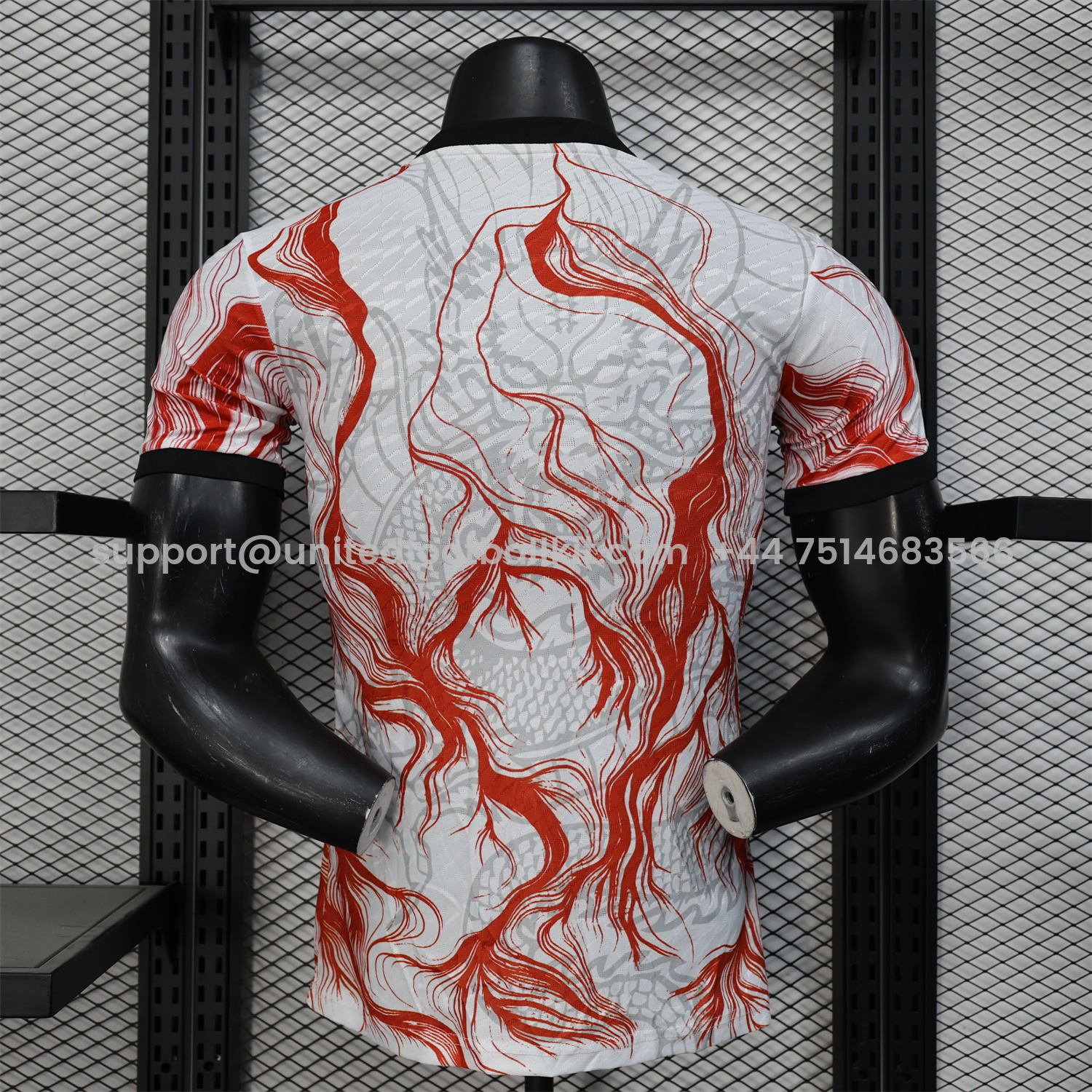 Unitedfootballkit.com | Real Madrid 24-25 Black & Red Loong White Jersey - Player Version -Customize Name, Number and Patch | Worldwide Shipping