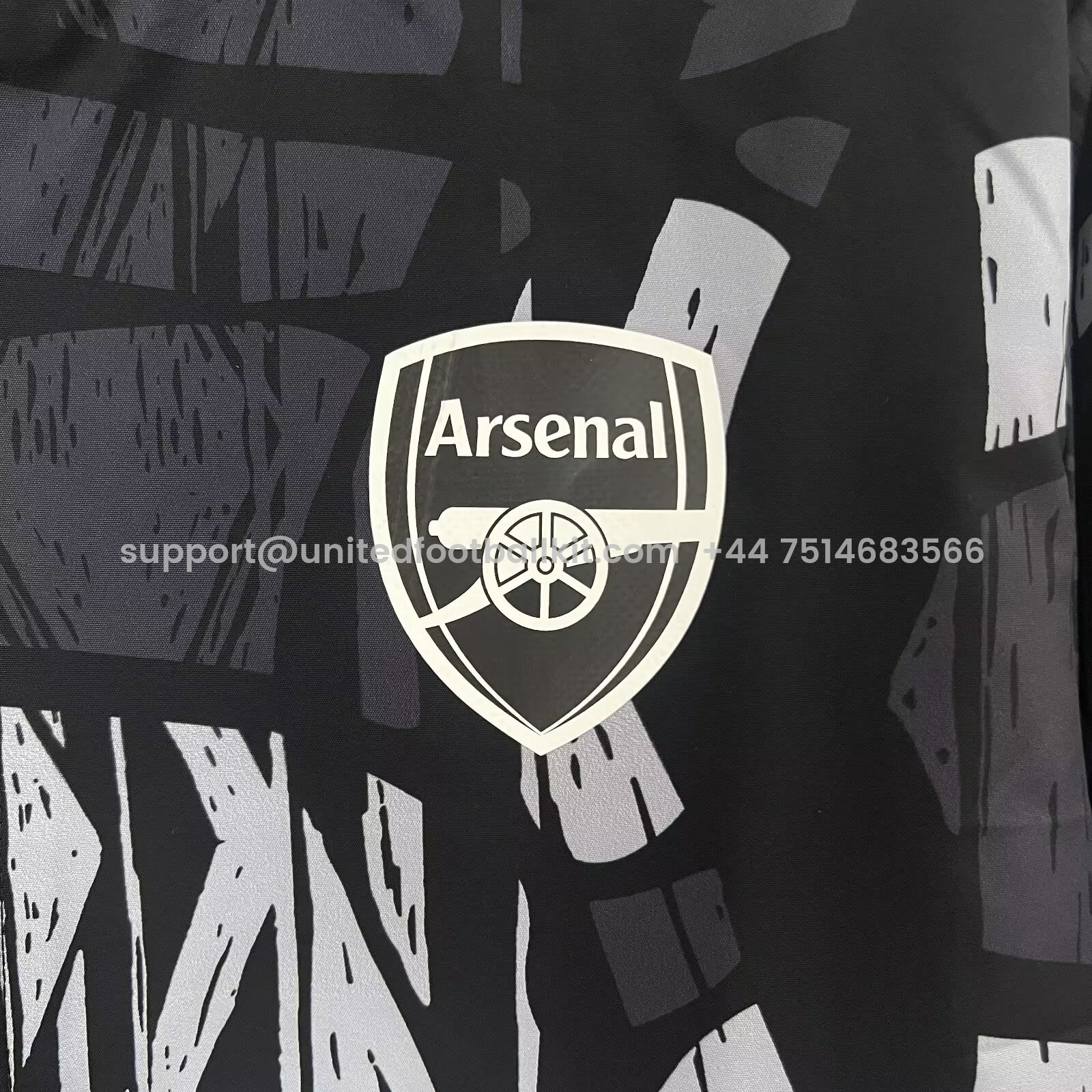 Unitedfootballkit.com | Arsenal 24-25 Black Windbreaker Jacket -Customize Name, Number and Patch | Worldwide Shipping