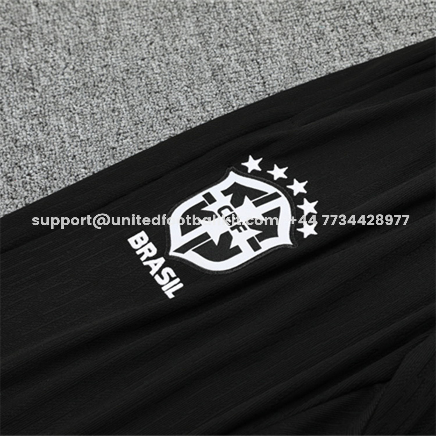Unitedfootballkit.com | Brazil 25-26 Kids Long Sleeve Training Set - Player Version - Black Top and Pants -Customize Name, Number and Patch | Worldwide Shipping