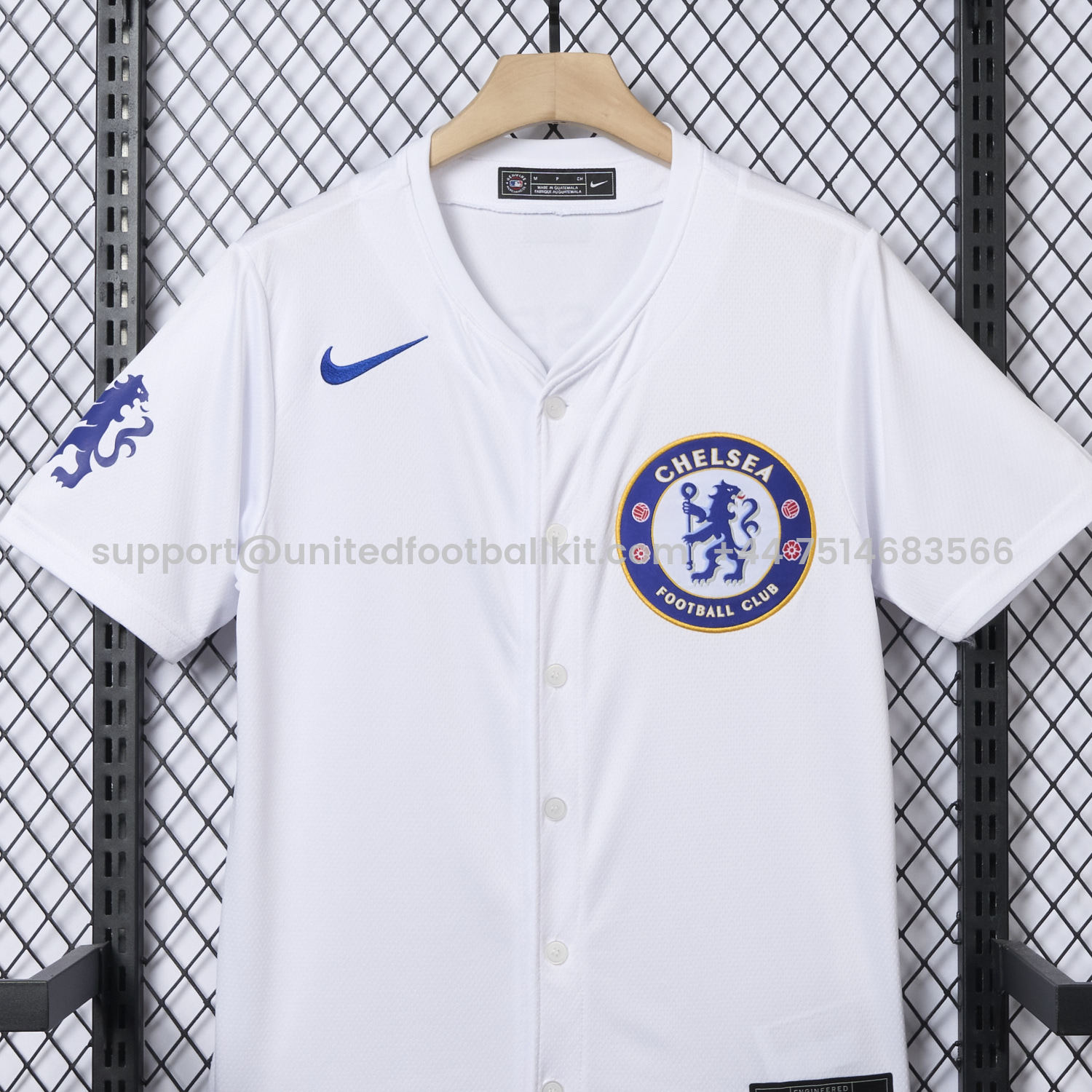 Unitedfootballkit.com | C.H.E.L.S.E.A 25-26 White Limited Baseball Jersey -Customize Name, Number and Patch | Worldwide Shipping
