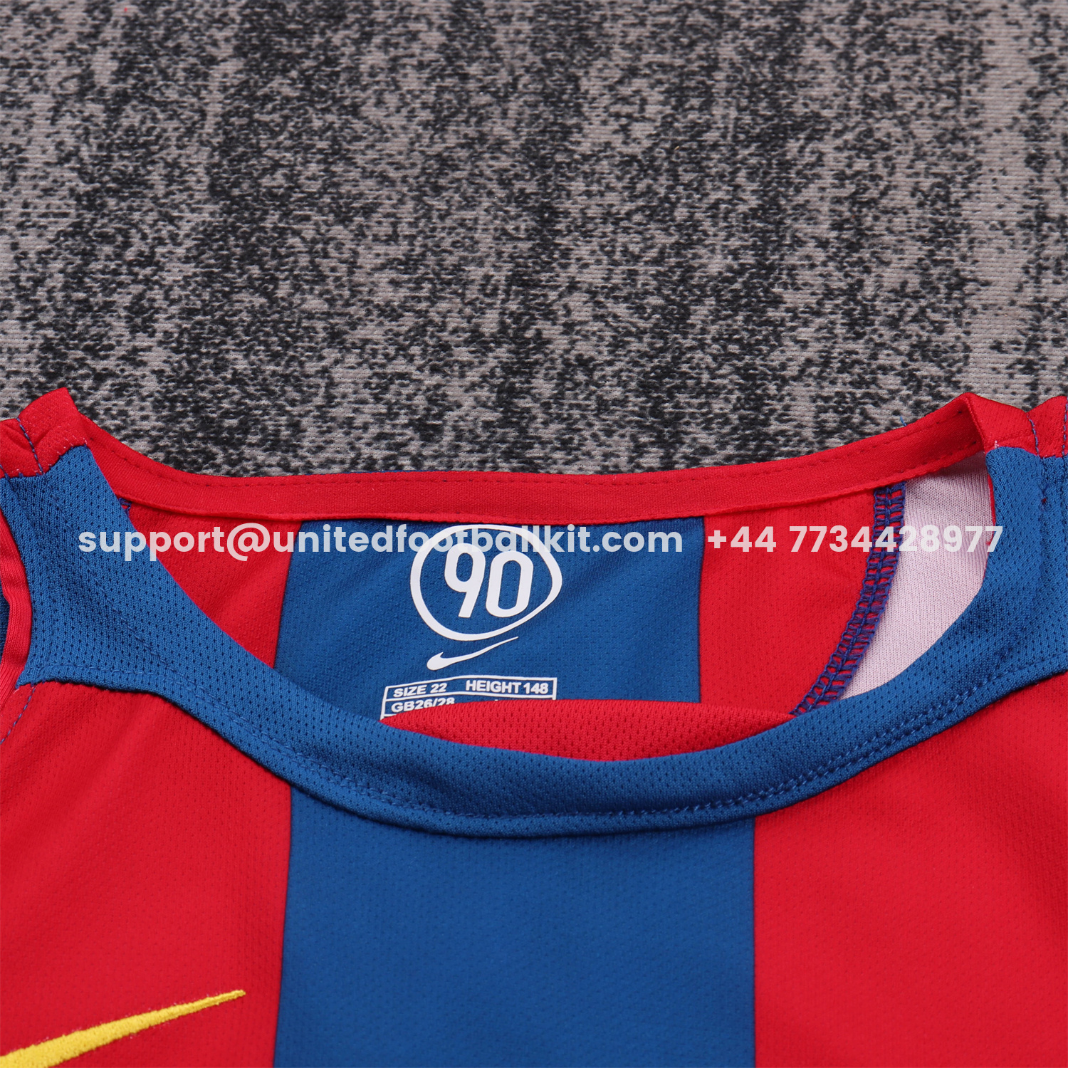 Unitedfootballkit.com | Retro Barcelona 2004-05 Home Kids Kit -Customize Name, Number and Patch | Worldwide Shipping