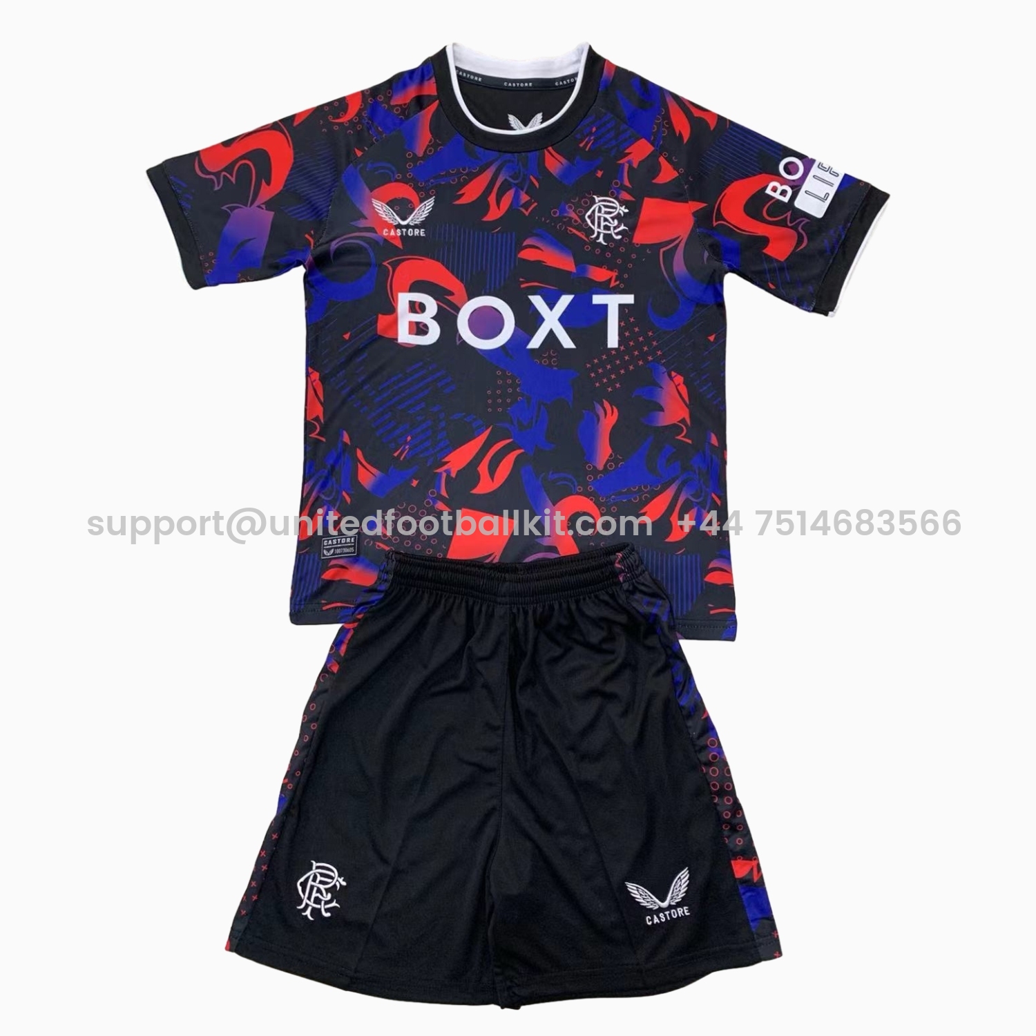 Unitedfootballkit.com | Glasgow Rangers 24-25 Third Kids Kit -Customize Name, Number and Patch | Worldwide Shipping
