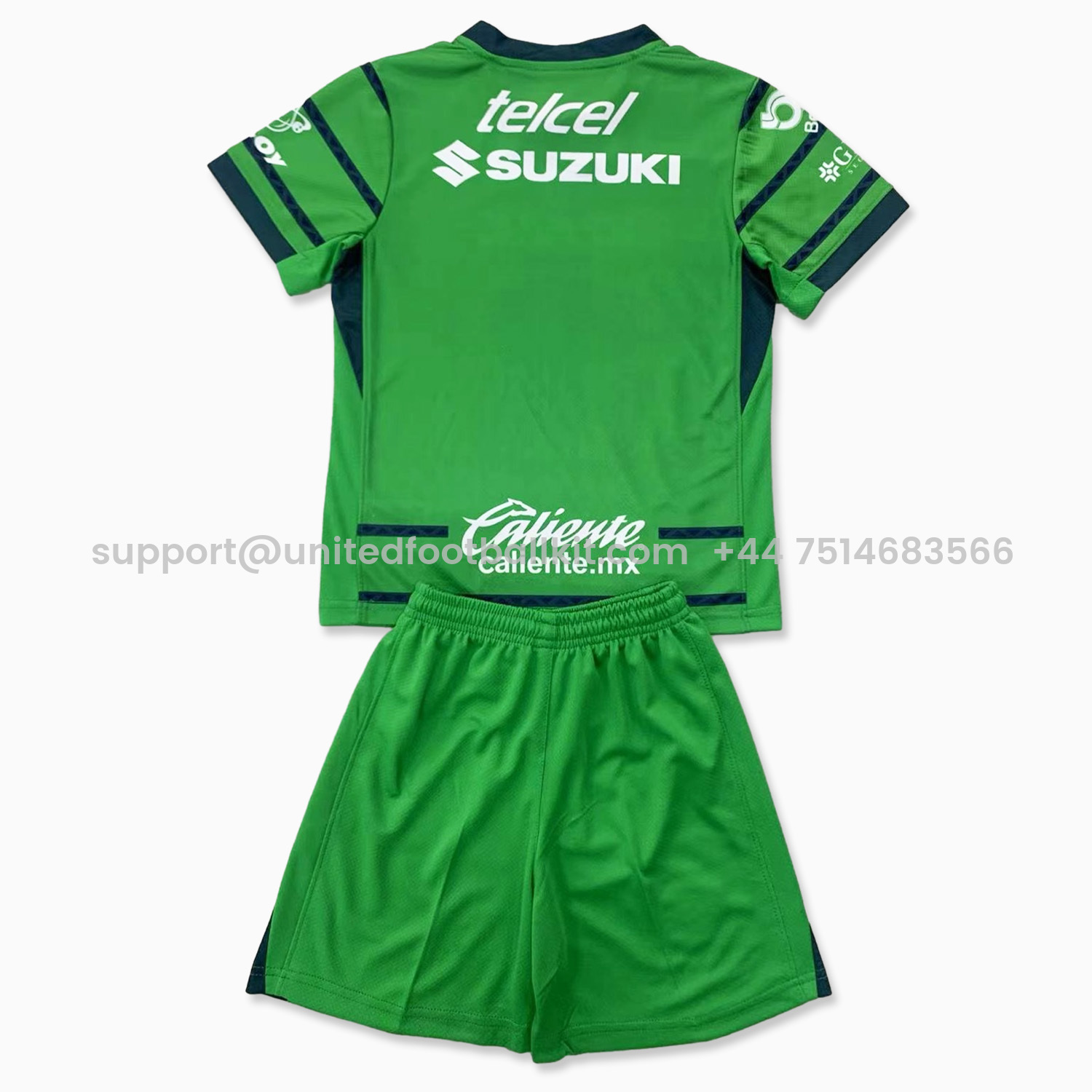 Unitedfootballkit.com | Pumas UNAM 24-25 Green Goalkeeper Kids Kit -Customize Name, Number and Patch | Worldwide Shipping