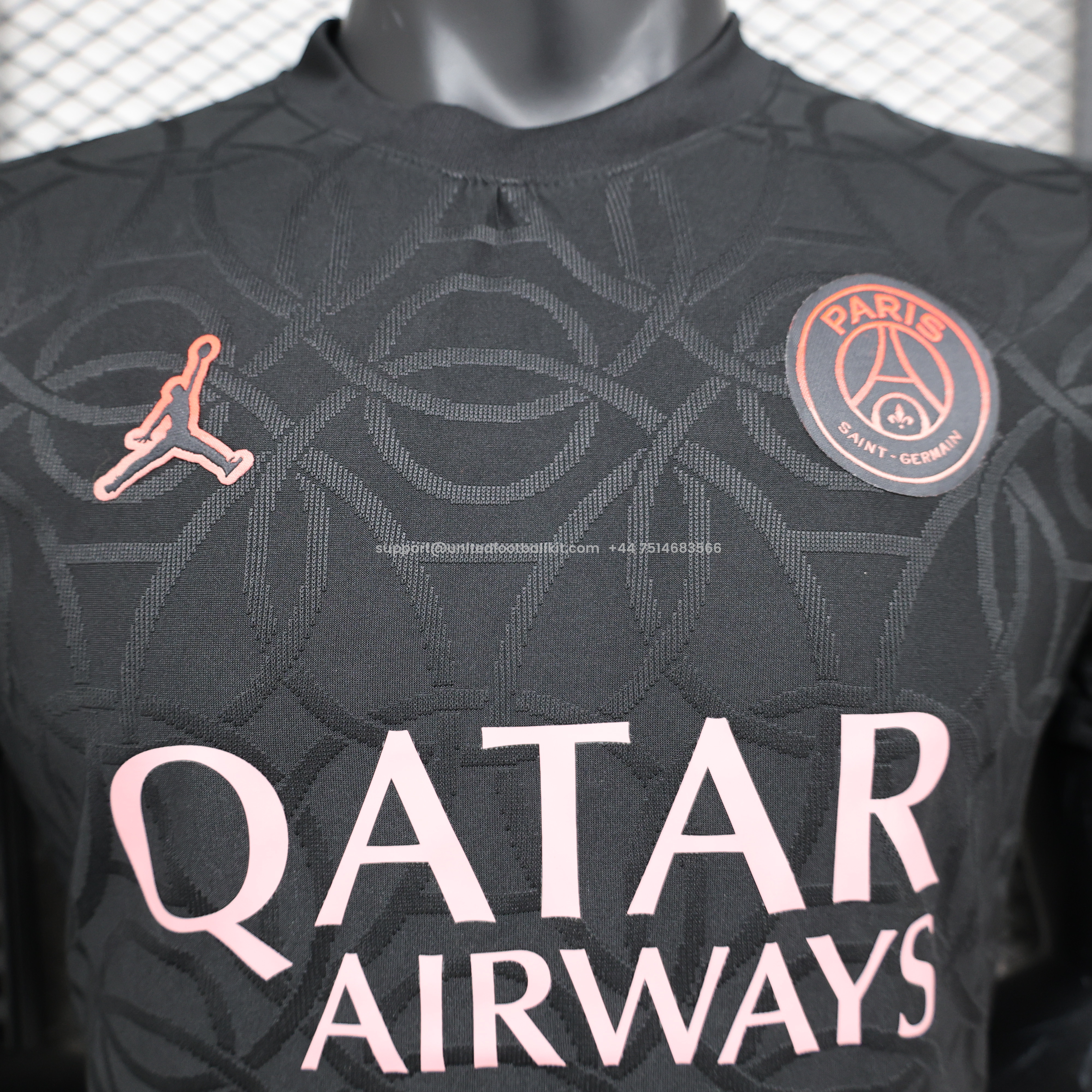 Unitedfootballkit.com | Paris Saint-Germain PSG X JD 24-25 Third Pre-Match Black Jersey - Player Version -Customize Name, Number and Patch | Worldwide Shipping
