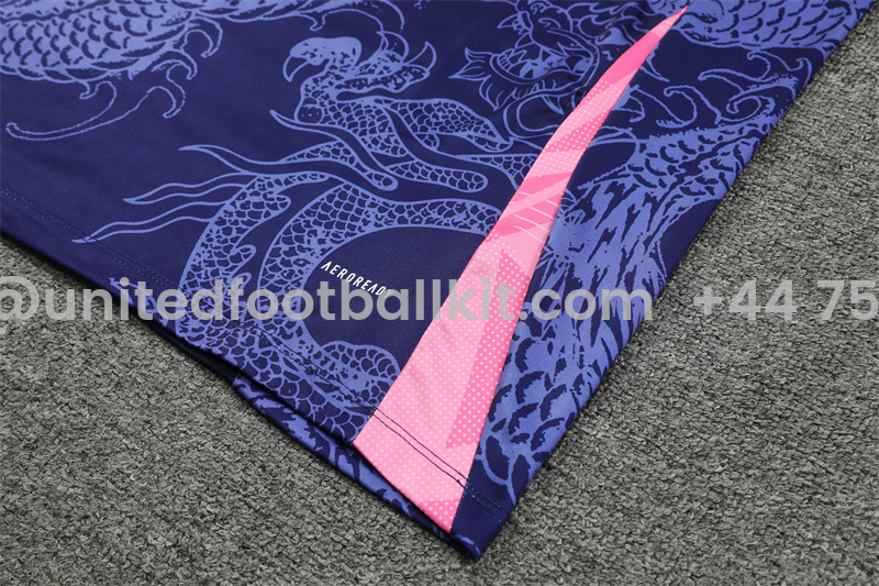 Unitedfootballkit.com | Real Madrid 24-25 Long Sleeve Training Set - Blue Dragon -Customize Name, Number and Patch | Worldwide Shipping