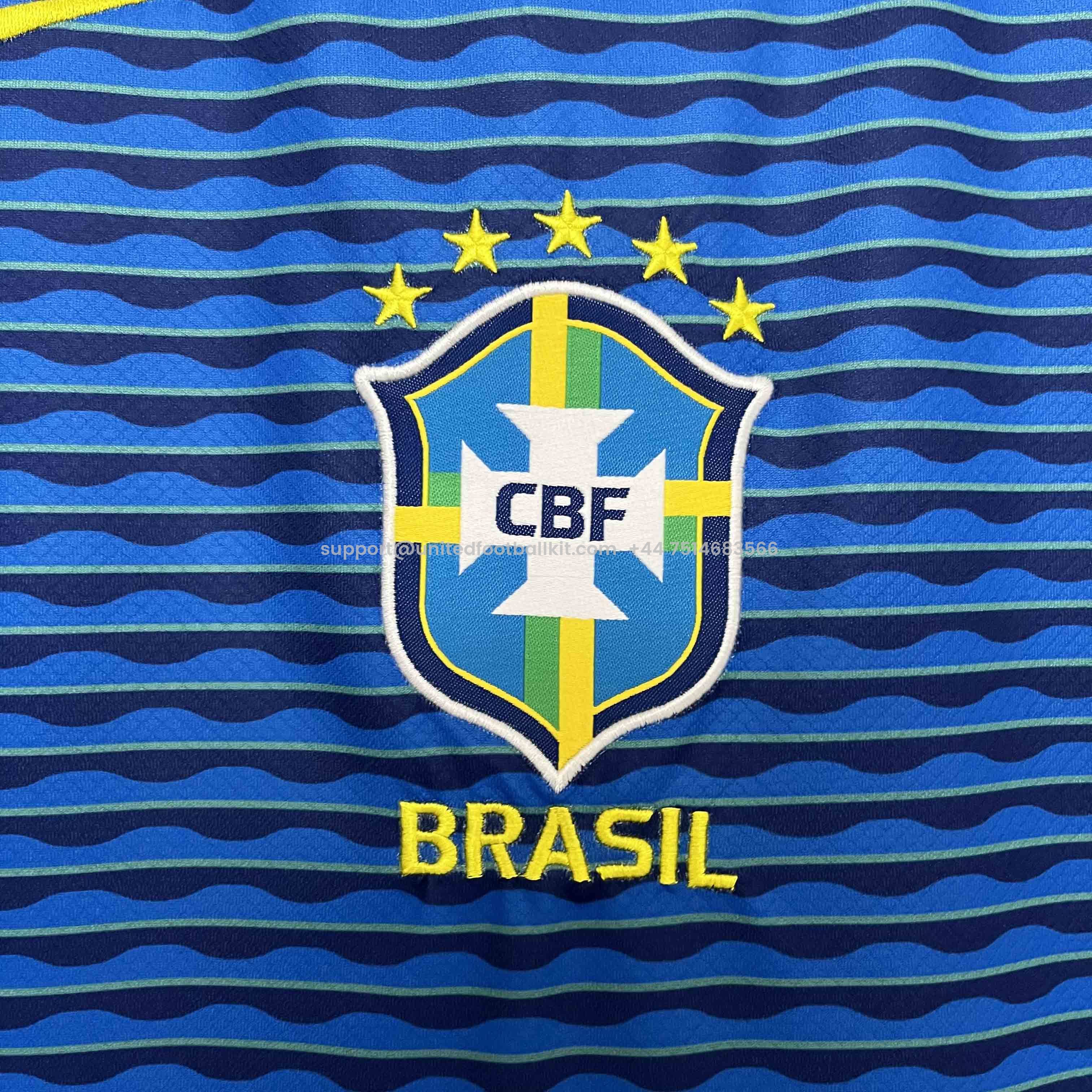 Unitedfootballkit.com | Brazil 2024 Away Stadium Jersey - Fans Version -Customize Name, Number and Patch | Worldwide Shipping