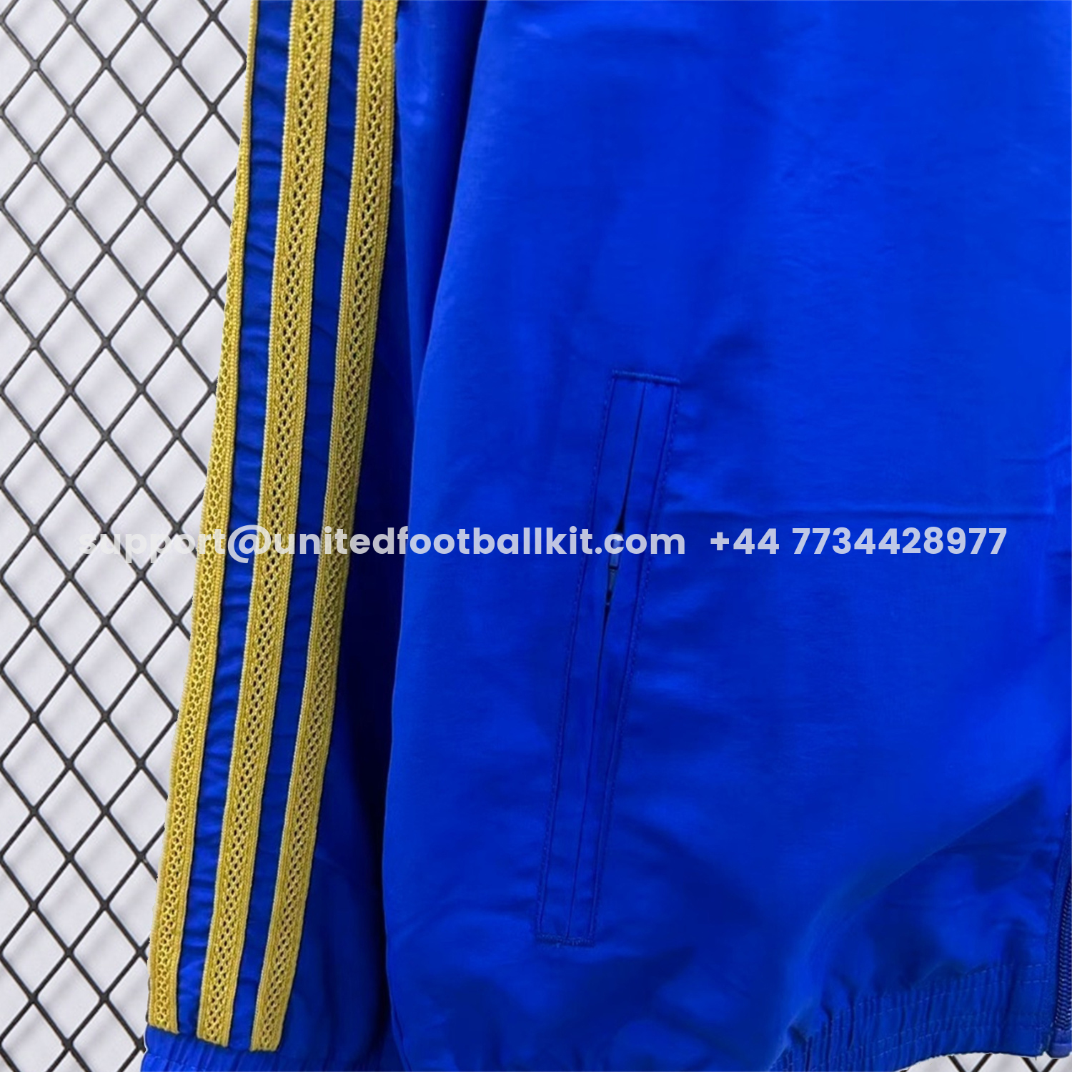Unitedfootballkit.com | Real Madrid 25-26 Cultural Story Chinese Lucky Double Sided Windbreaker Jacket - Blue -Customize Name, Number and Patch | Worldwide Shipping