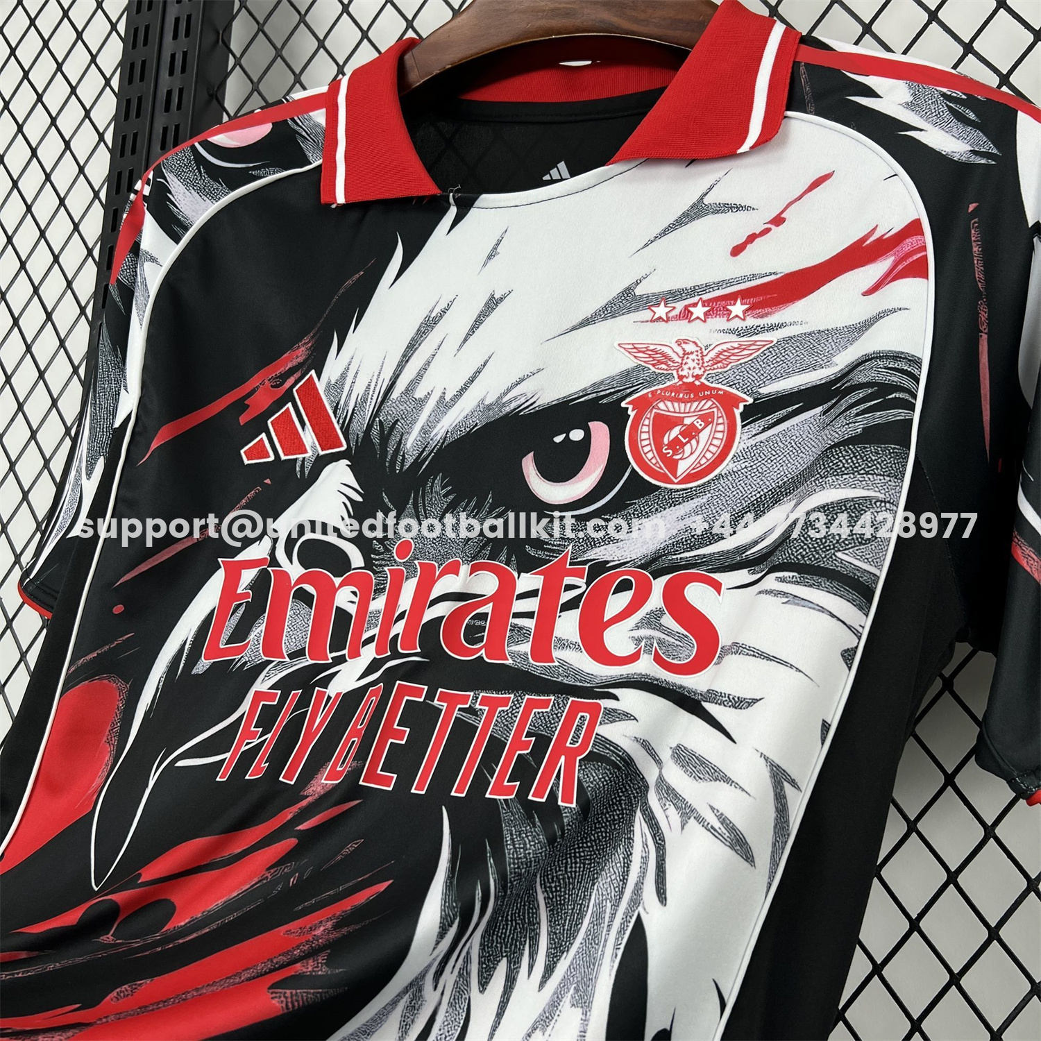 Unitedfootballkit.com | Benfica 25-26 White Eagle Black Special Jersey - Fans Version -Customize Name, Number and Patch | Worldwide Shipping