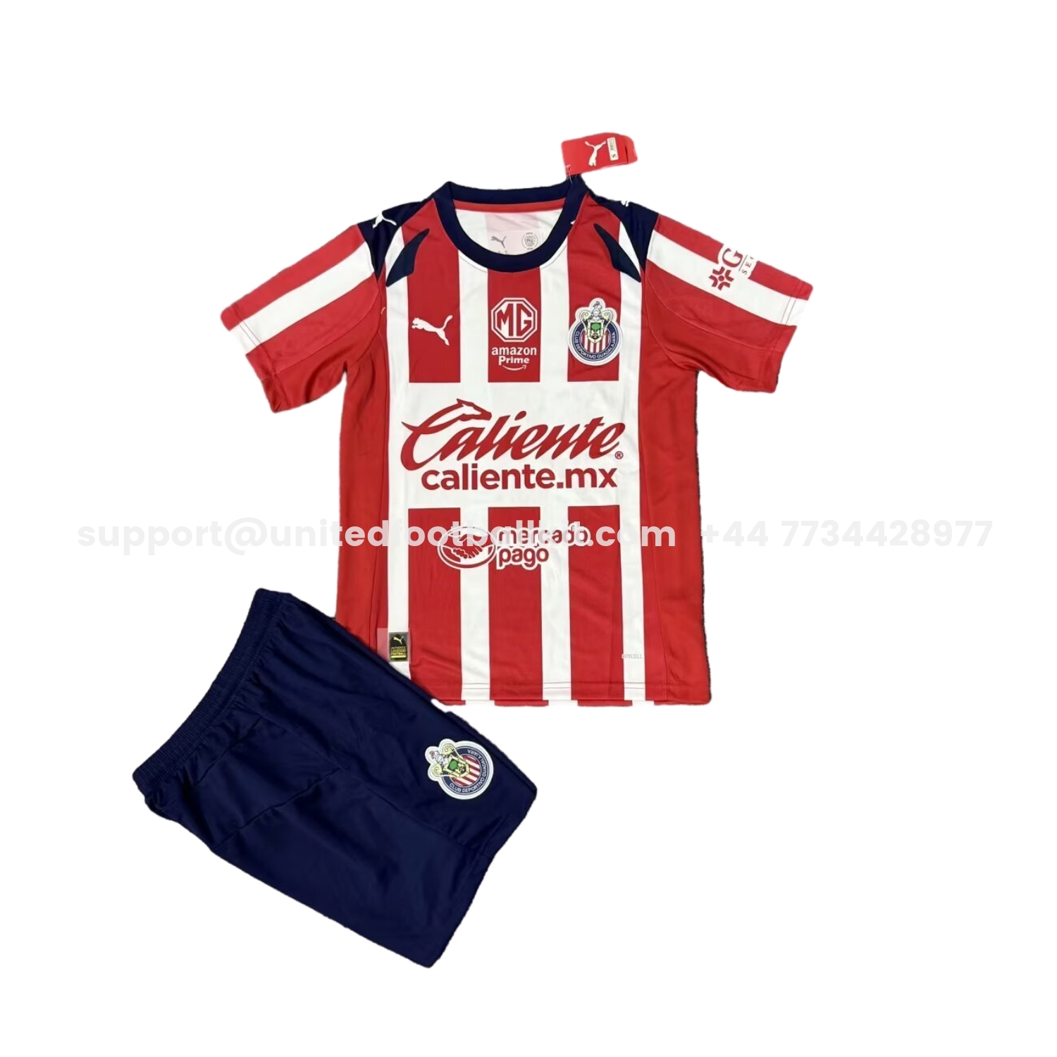Unitedfootballkit.com | Chivas de Guadalajara 25-26 Home Kids Kit -Customize Name, Number and Patch | Worldwide Shipping