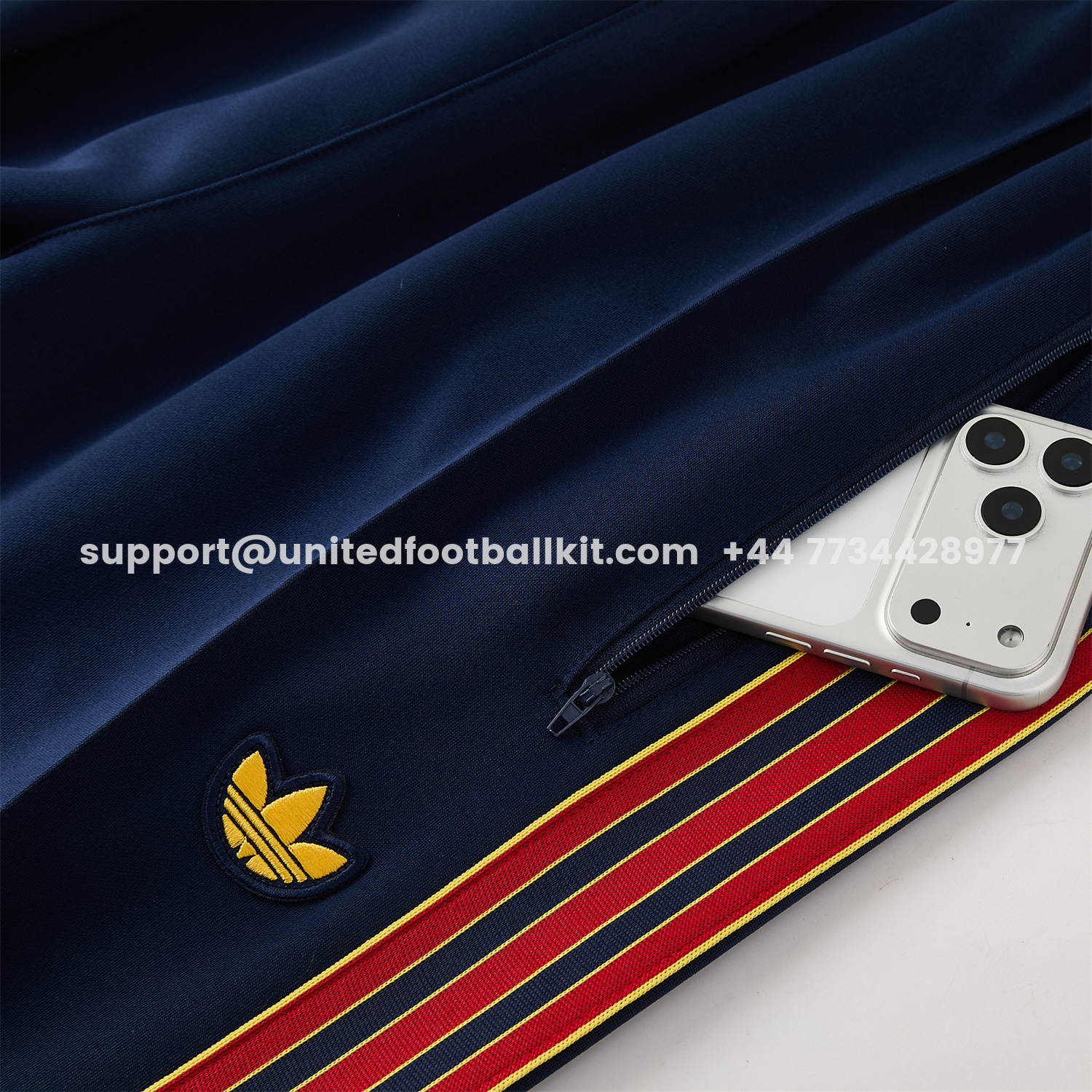 Unitedfootballkit.com | AS Roma 25-26 Originals LFSTLR Jacket Training Tracksuit - White Top and Blue Pant -Customize Name, Number and Patch | Worldwide Shipping