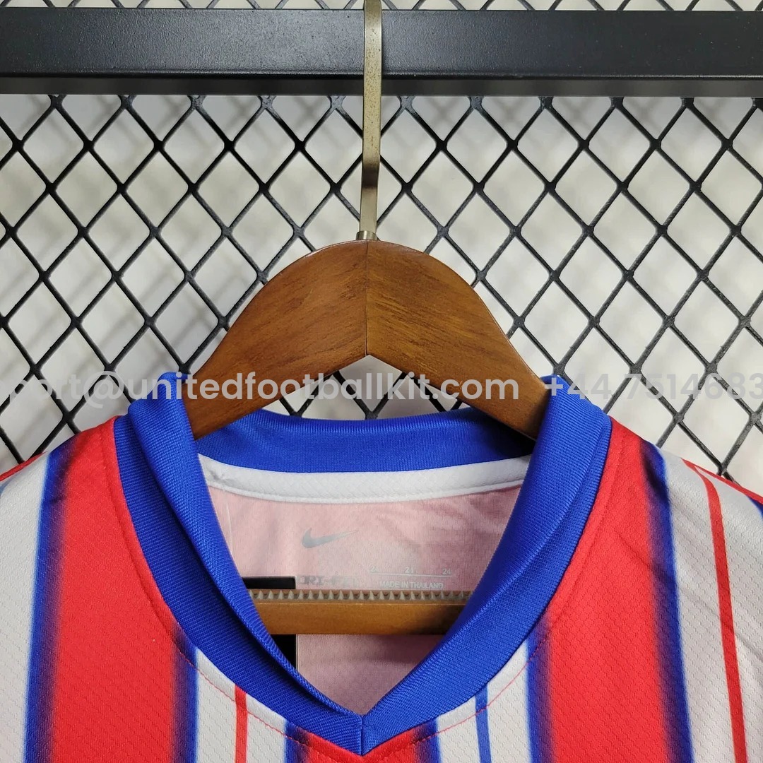 Unitedfootballkit.com | Atletico Madrid 24-25 Home Kids Kit -Customize Name, Number and Patch | Worldwide Shipping