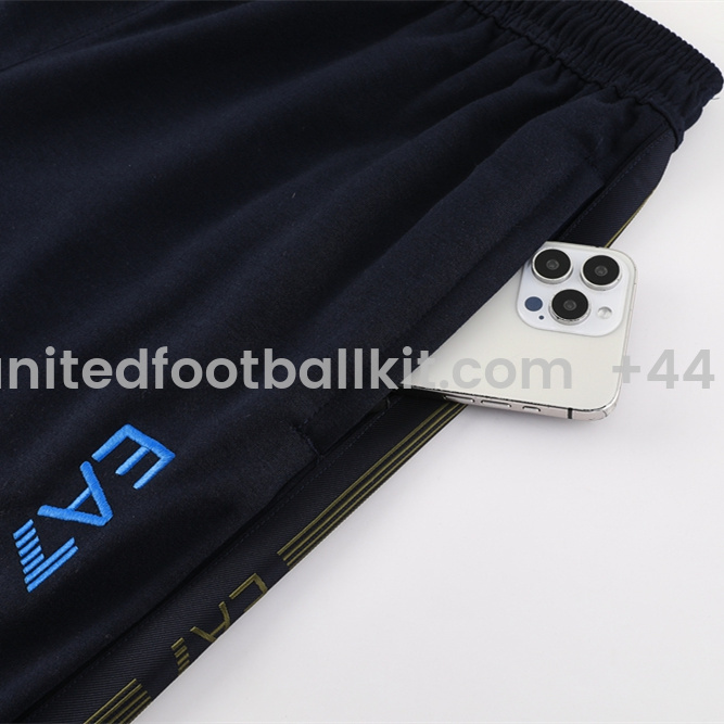 Unitedfootballkit.com | Napoli 24-25 Hooded Jacket Training Tracksuit - Army Green Top and Deep Blue Pants -Customize Name, Number and Patch | Worldwide Shipping