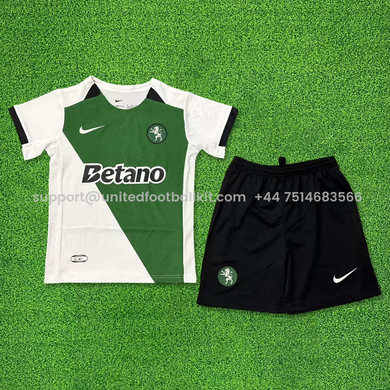Unitedfootballkit.com | Sporting CP Portugal 24-25 Stromp Special Edition Kids Kit with Chest Patch -Customize Name, Number and Patch | Worldwide Shipping
