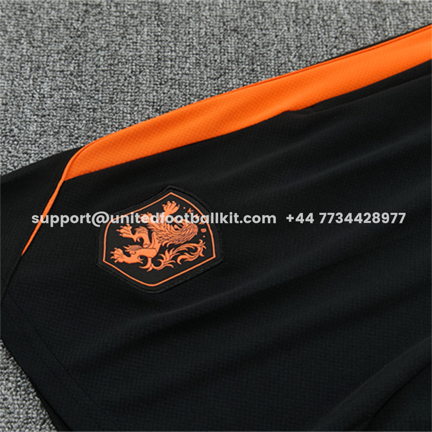 Unitedfootballkit.com | Netherlands 2026 Kids Short-Sleeve Training Set - Orange Top & Black With Orange Accents Pants -Customize Name, Number and Patch | Worldwide Shipping