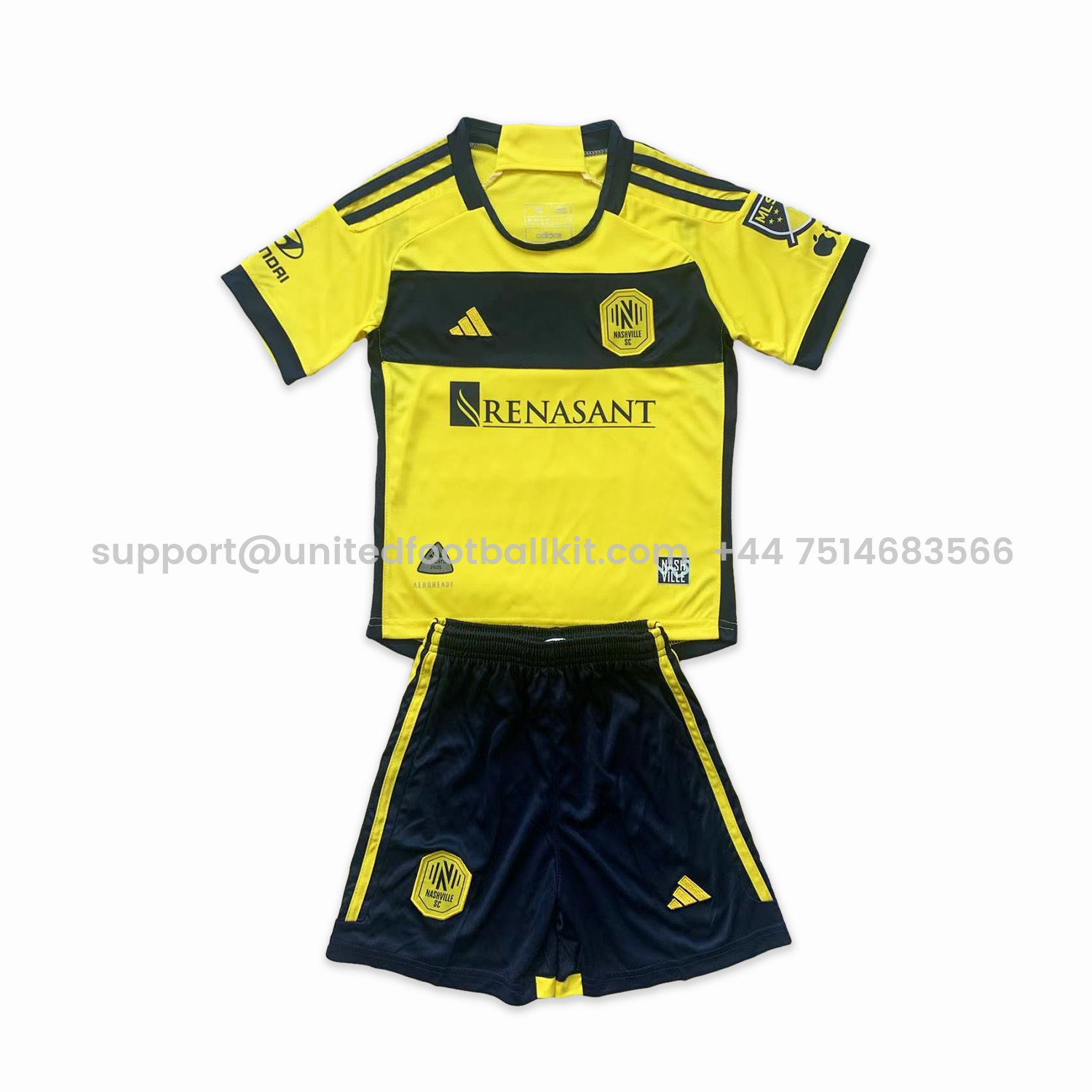 Unitedfootballkit.com | Nashville SC 2024 Home Stadium Kids Kit -Customize Name, Number and Patch | Worldwide Shipping