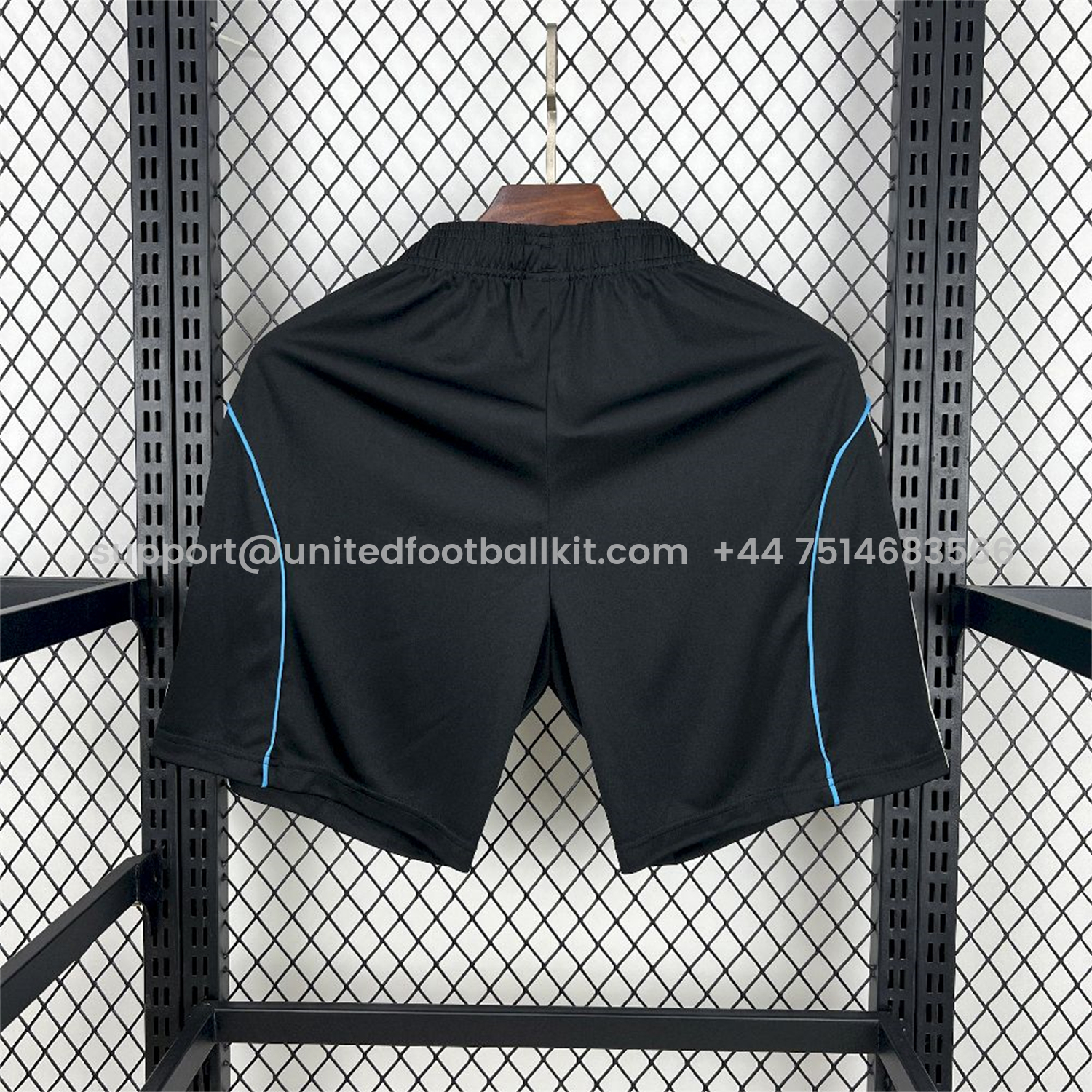 Unitedfootballkit.com | Newcastle United 25-26 Home Black Shorts - Fans Version -Customize Name, Number and Patch | Worldwide Shipping