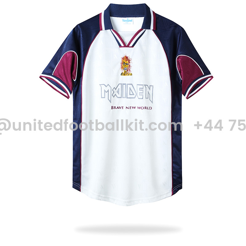 Unitedfootballkit.com | Retro Iron Maiden 1999-01 Away Jersey -Customize Name, Number and Patch | Worldwide Shipping