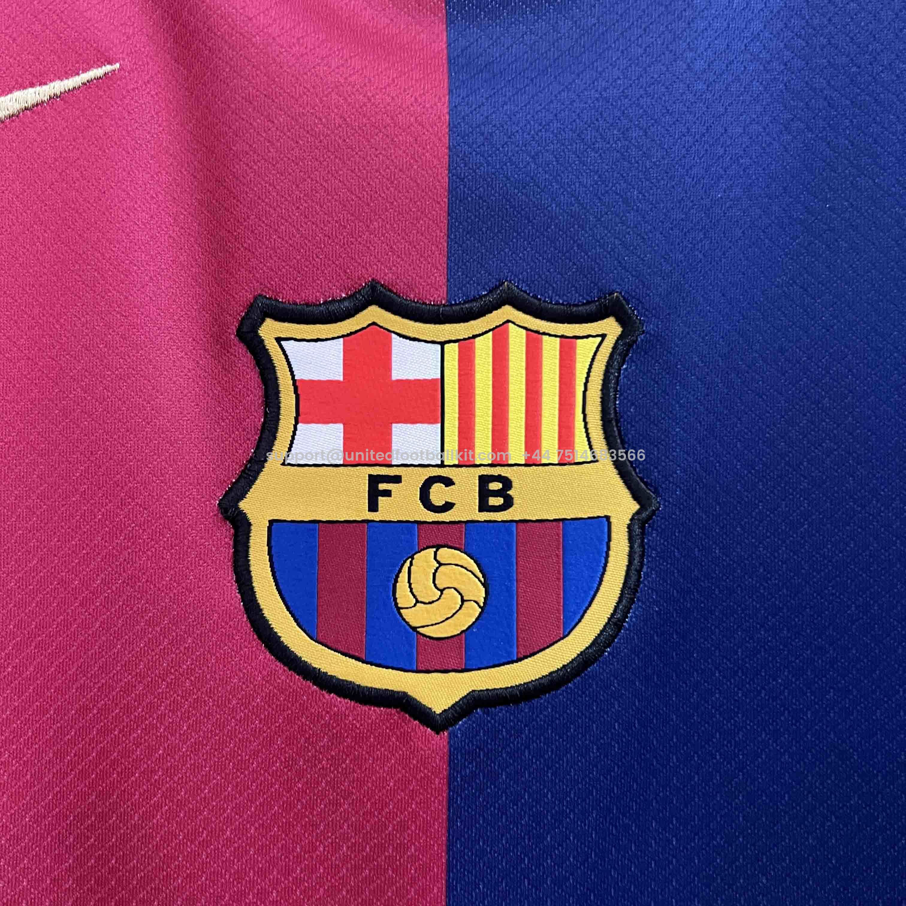 Unitedfootballkit.com | Barcelona 24-25 Home Stadium Jersey - Fans Version -Customize Name, Number and Patch | Worldwide Shipping