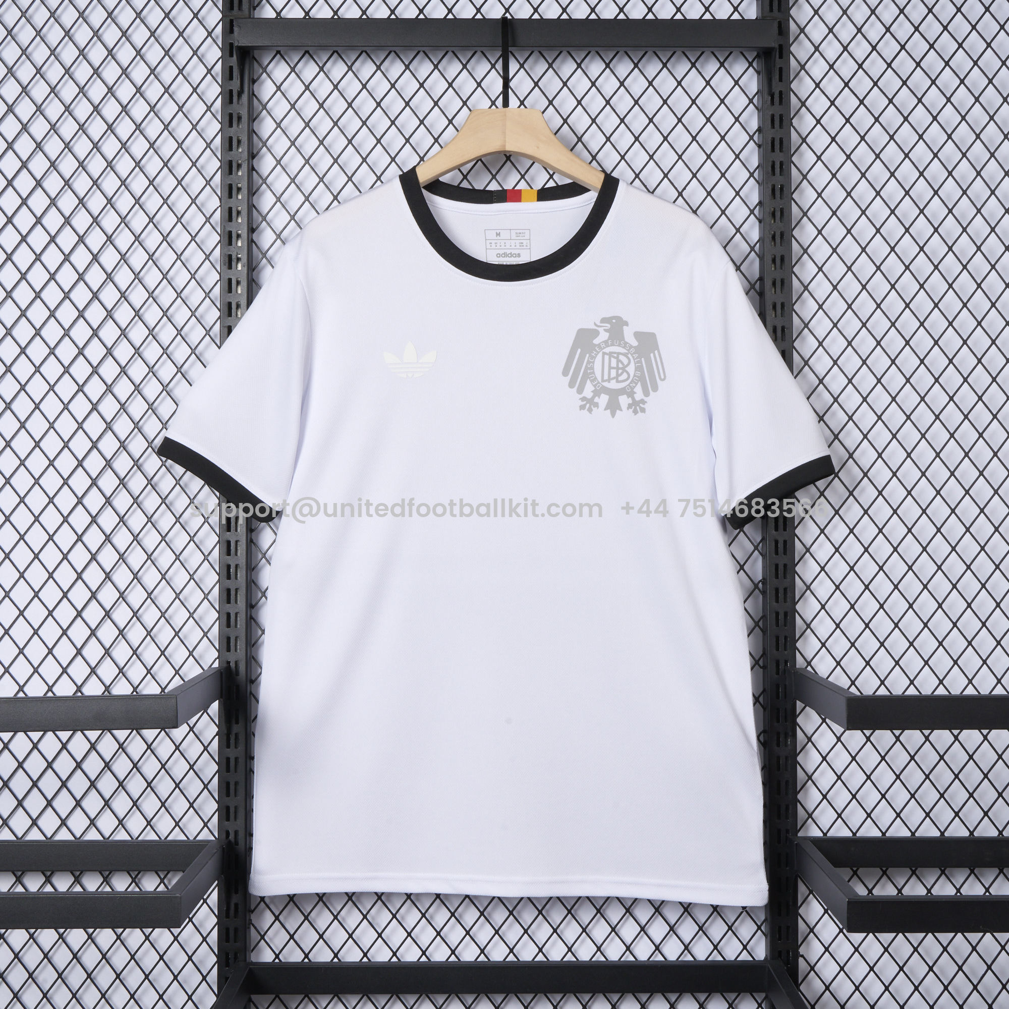 Unitedfootballkit.com | Germany 2025 White Retro Style Jersey - Fans Version -Customize Name, Number and Patch | Worldwide Shipping