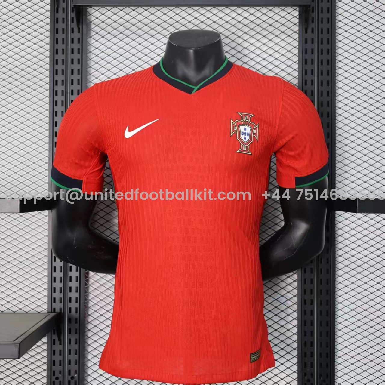 Unitedfootballkit.com | Portugal 2024 Home Stadium Jersey - Player Version -Customize Name, Number and Patch | Worldwide Shipping