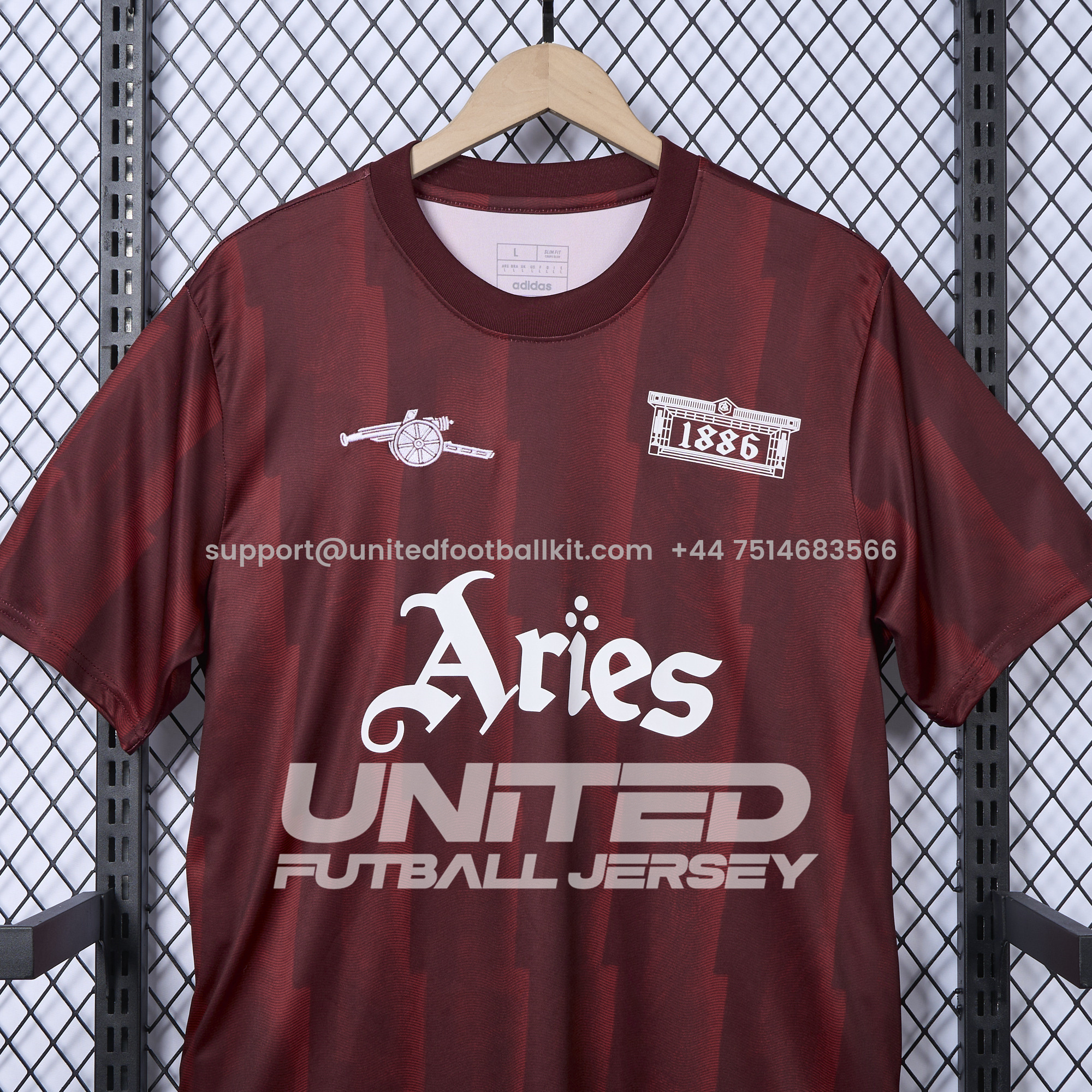 Unitedfootballkit.com | Arsenal x Aries 24-25 Vintage Red T-shirts -Customize Name, Number and Patch | Worldwide Shipping