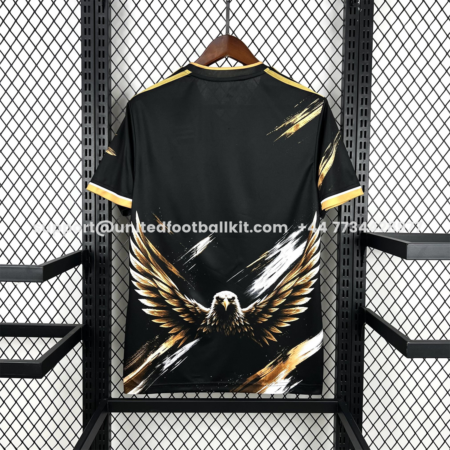 Unitedfootballkit.com | Benfica 25-26 Gold Eagle Black Special Jersey - Fans Version -Customize Name, Number and Patch | Worldwide Shipping