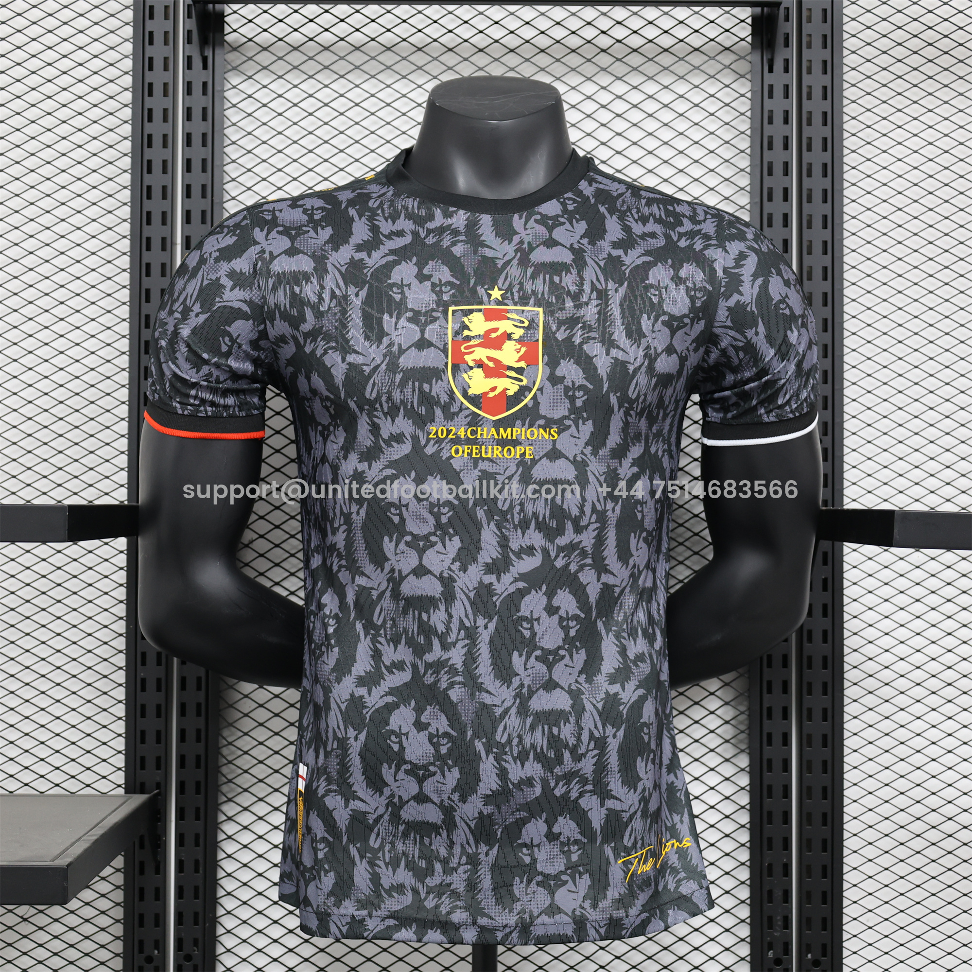 Unitedfootballkit.com | England 2024 Black The Lions Special Edition Jersey - Player Version -Customize Name, Number and Patch | Worldwide Shipping