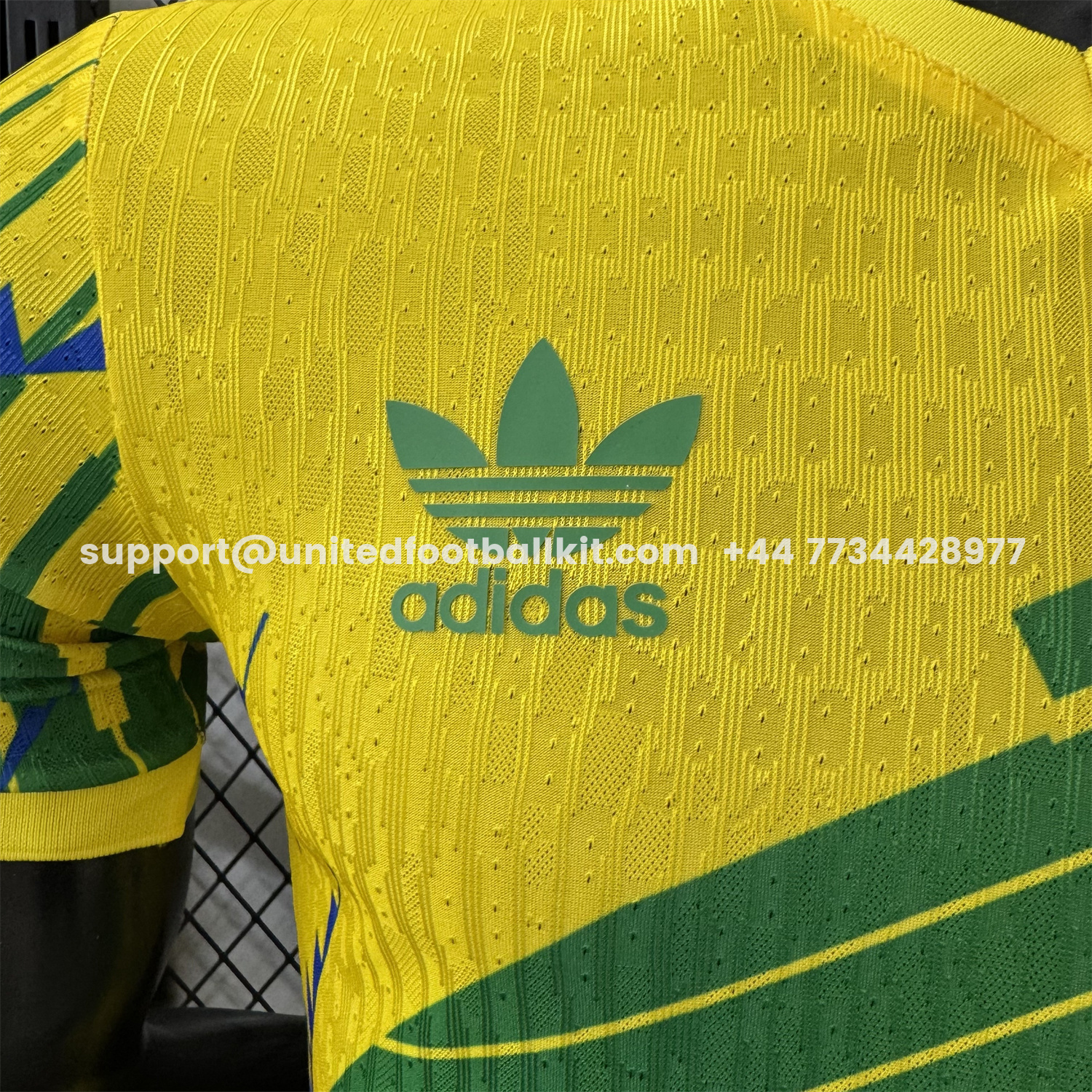 Unitedfootballkit.com | Brazil 2026 Blue-Green Stripes Yellow Special Jersey - Player Version -Customize Name, Number and Patch | Worldwide Shipping