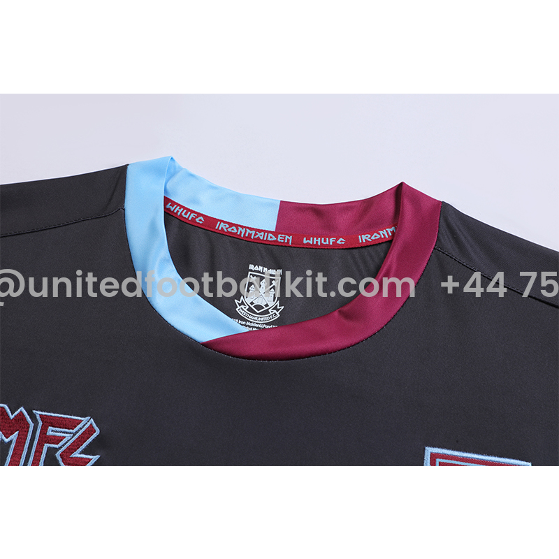 Unitedfootballkit.com | Iron Maiden x West Ham Black Special Edition Jersey - with 11 print -Customize Name, Number and Patch | Worldwide Shipping