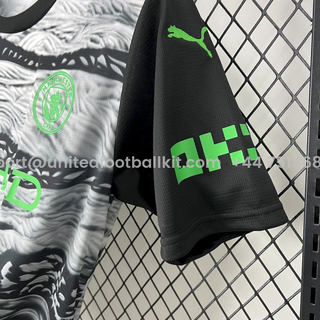 Unitedfootballkit.com | Manchester City 24-25 Black White Fan-designed Special Edition Jersey - Fans Version -Customize Name, Number and Patch | Worldwide Shipping