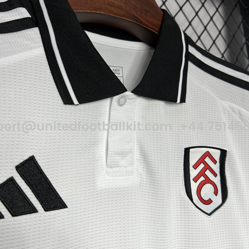 Unitedfootballkit.com | Fulham 24-25 Home Stadium Jersey - Fans Version -Customize Name, Number and Patch | Worldwide Shipping