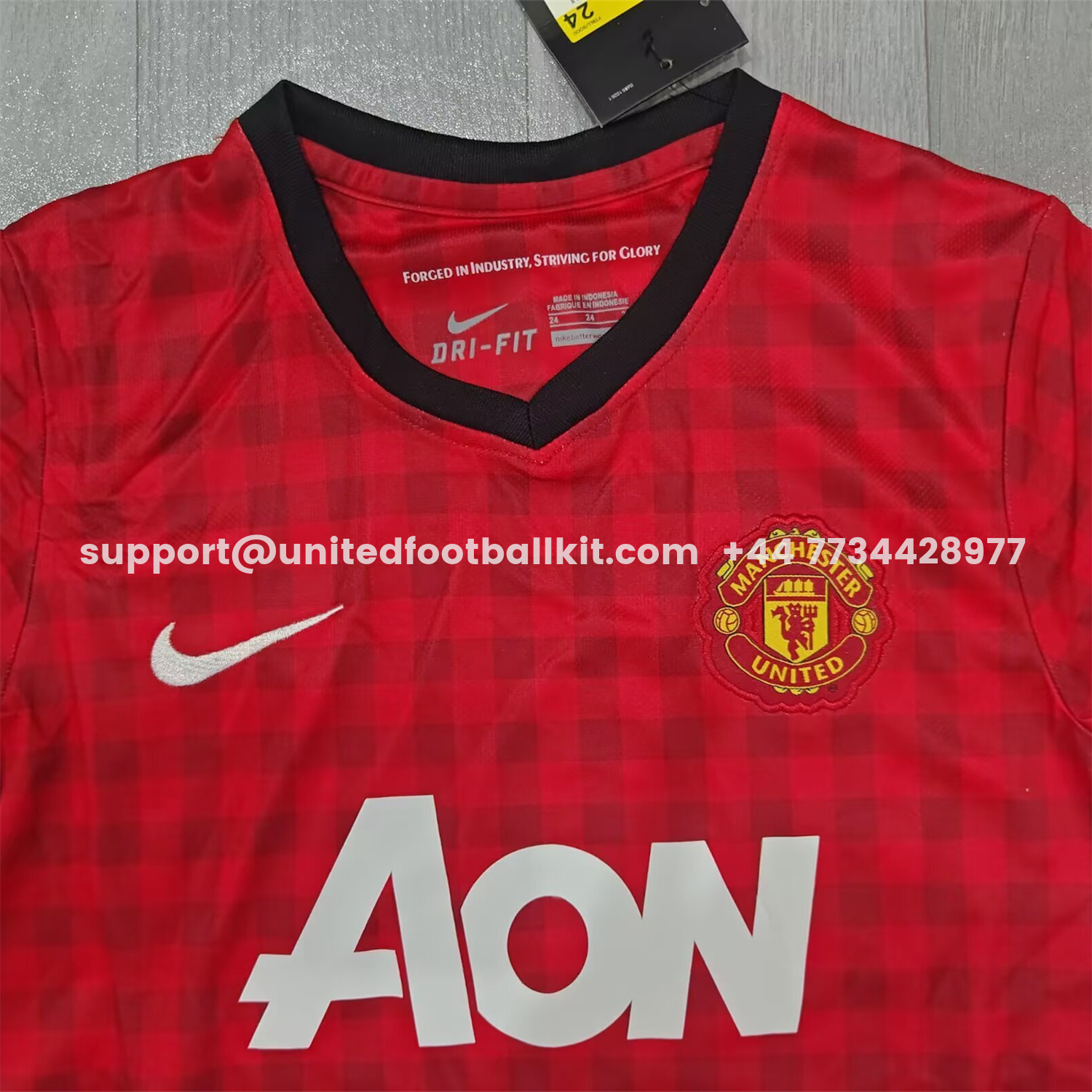 Unitedfootballkit.com | Retro Manchester United 2012-13 Home Kids Kit -Customize Name, Number and Patch | Worldwide Shipping