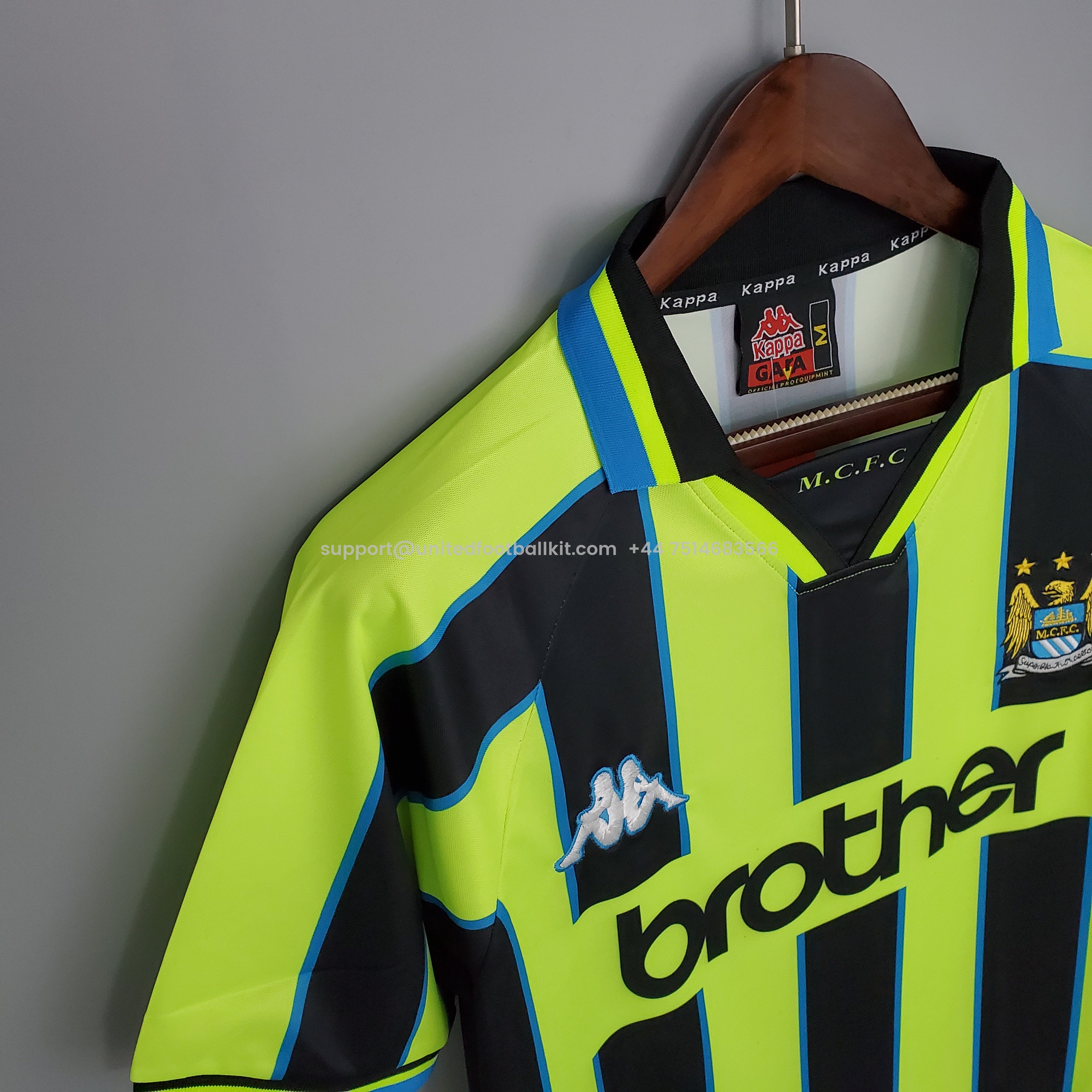 Unitedfootballkit.com | Retro Manchester City 1998-99 Away Stadium Jersey -Customize Name, Number and Patch | Worldwide Shipping