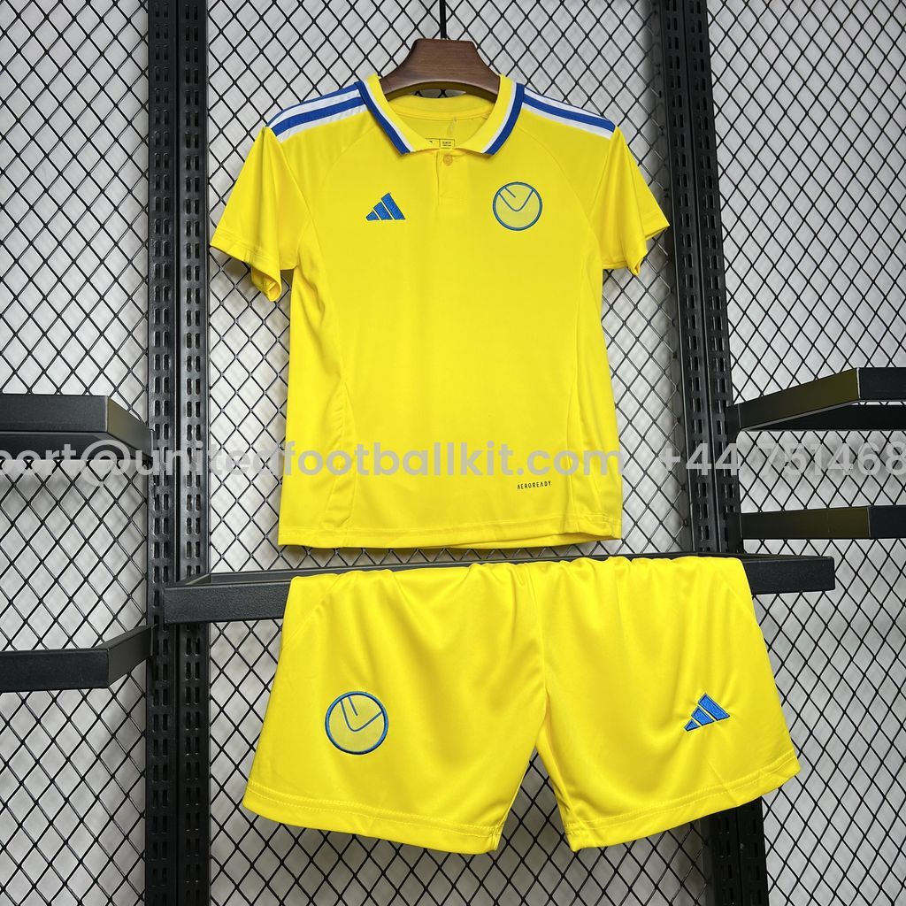 Unitedfootballkit.com | Leeds United 24-25 Away Kids Kit -Customize Name, Number and Patch | Worldwide Shipping