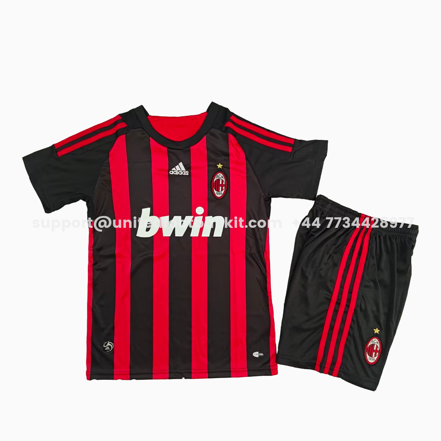 Unitedfootballkit.com | Retro AC Milan 2008-09 Home Kids Kit -Customize Name, Number and Patch | Worldwide Shipping