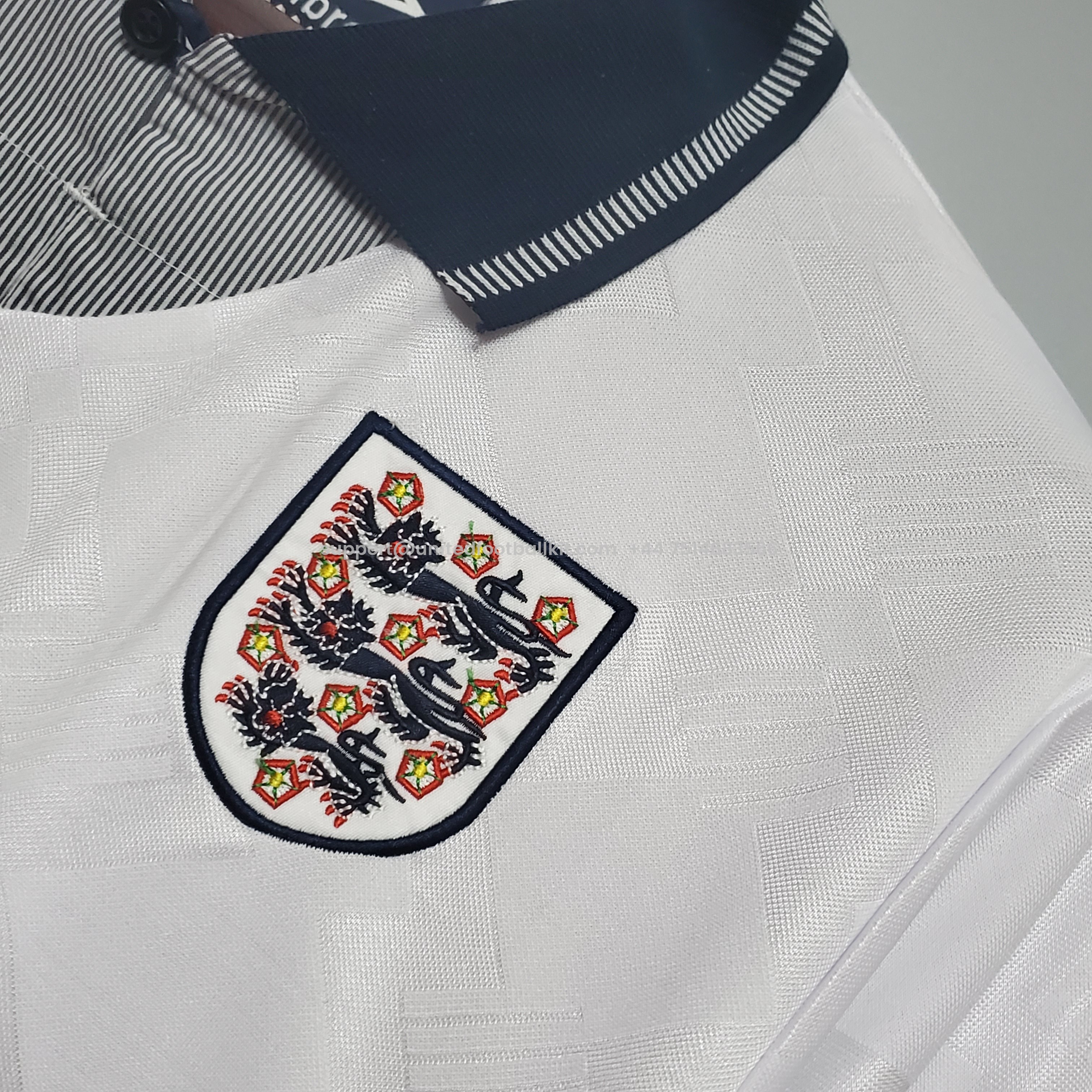 Unitedfootballkit.com | Retro England 1990 Home Stadium Jersey -Customize Name, Number and Patch | Worldwide Shipping