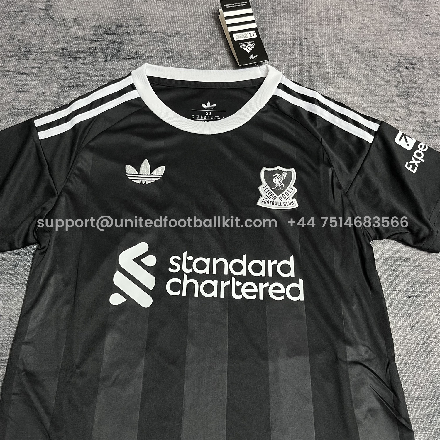 Unitedfootballkit.com | Liver.pool 25-26 Trefoil Black Goalkeeper Kids Kit -Customize Name, Number and Patch | Worldwide Shipping