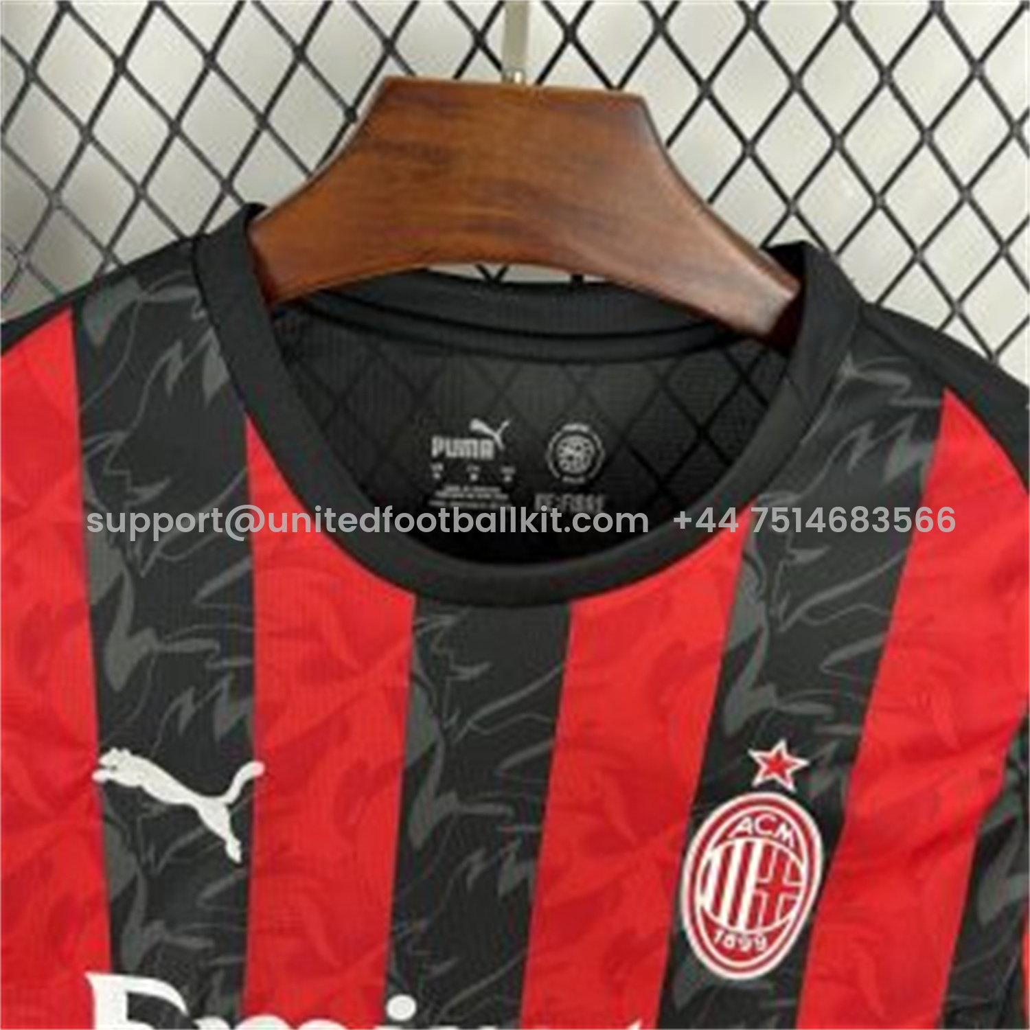 Unitedfootballkit.com | AC Milan 25-26 Home Long Sleeves Jersey - Fans Version -Customize Name, Number and Patch | Worldwide Shipping