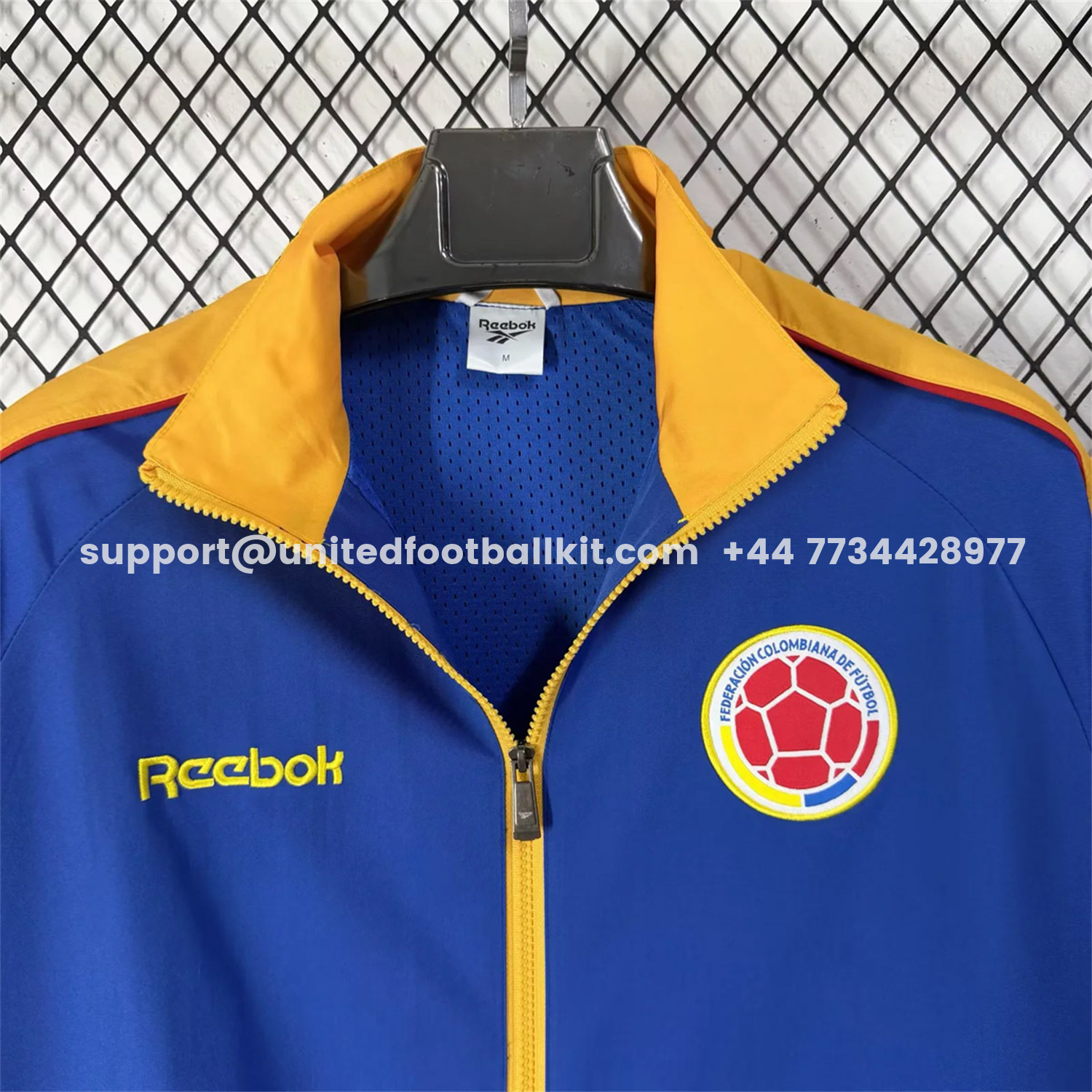 Unitedfootballkit.com | Colombia 2026 Windbreaker Jacket - Blue With Yellow -Customize Name, Number and Patch | Worldwide Shipping