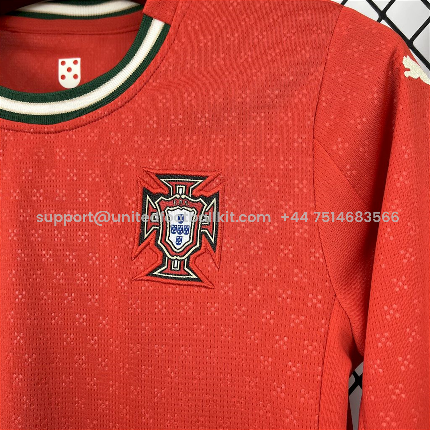 Unitedfootballkit.com | Portugal 2025-26 Home Long Sleeves Kids Kit -Customize Name, Number and Patch | Worldwide Shipping