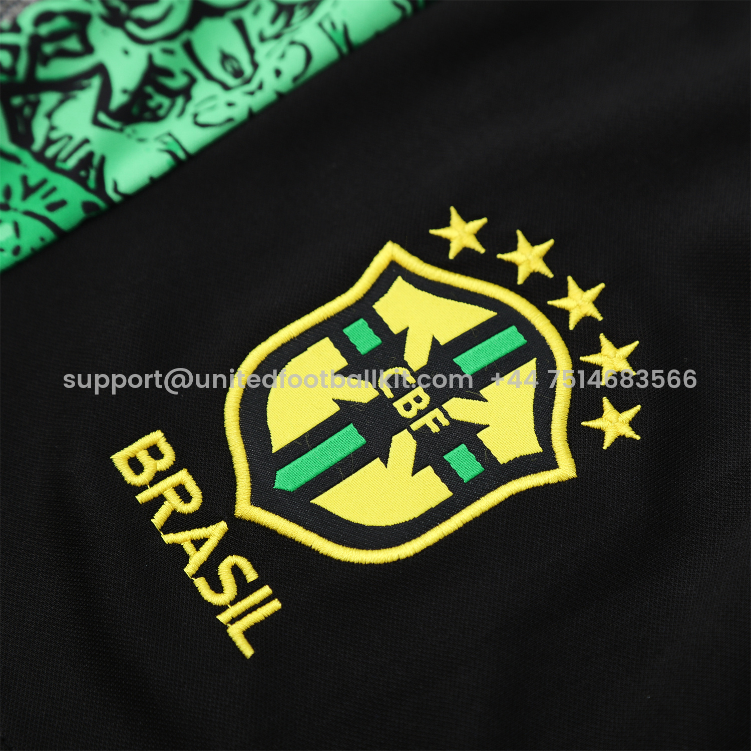 Unitedfootballkit.com | Brazil 25-26 Green Jesus Statue Vest Training Set - Green Vest & Black Shorts -Customize Name, Number and Patch | Worldwide Shipping