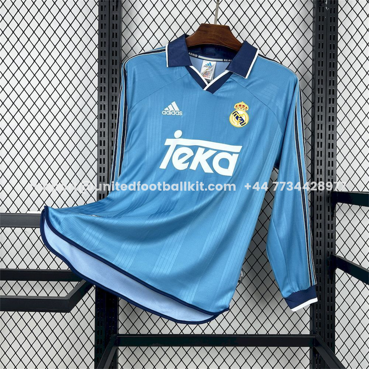 Unitedfootballkit.com | Retro Real Madrid 1999-00 Third Long Sleeves Jersey -Customize Name, Number and Patch | Worldwide Shipping