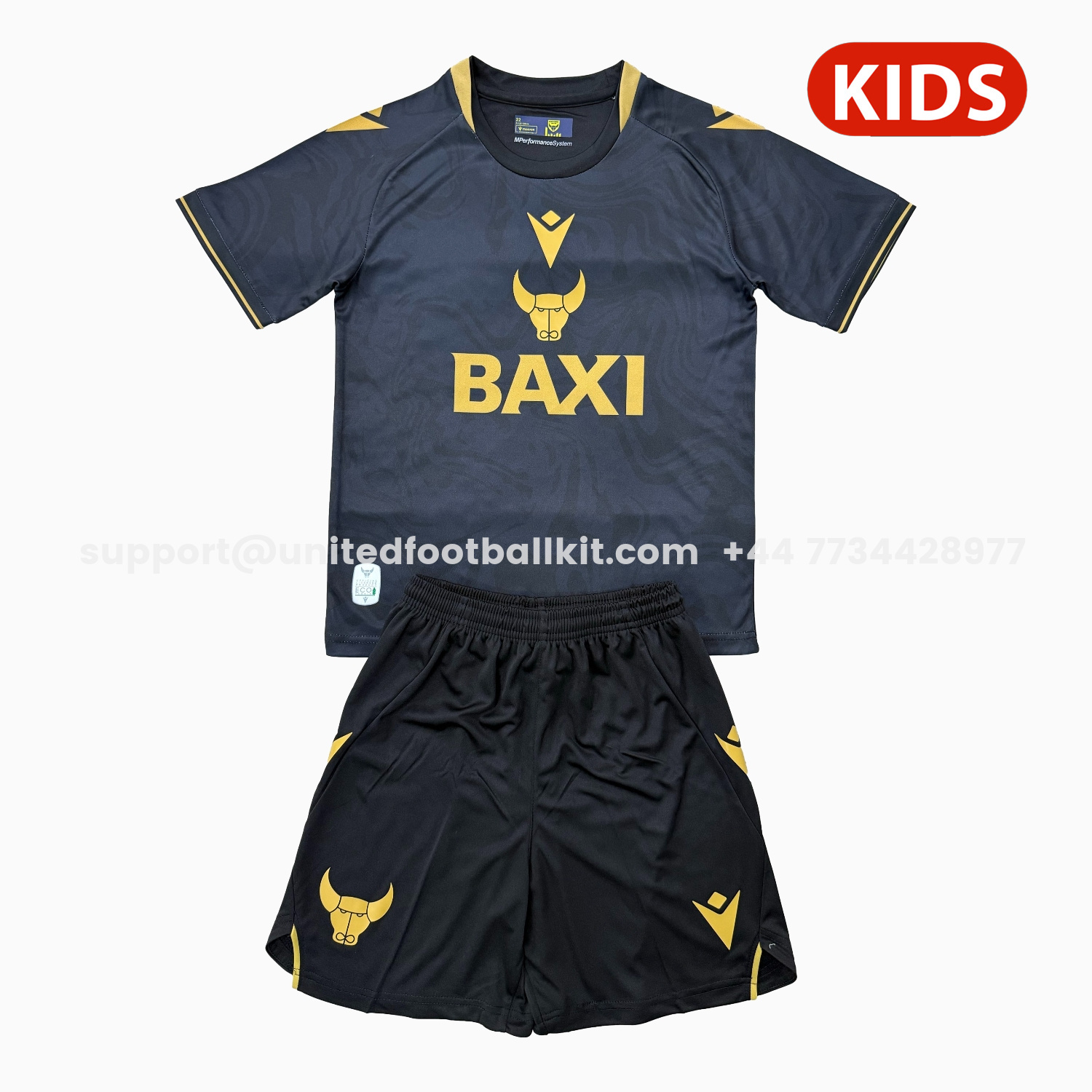 Unitedfootballkit.com | Oxford United 25-26 Away Kids Kit -Customize Name, Number and Patch | Worldwide Shipping