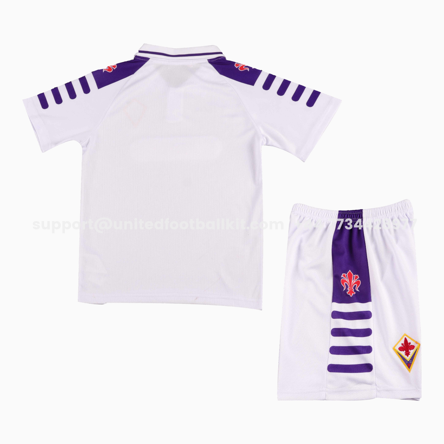 Unitedfootballkit.com | Retro Fiorentina 1998-99 Away Kids Kit -Customize Name, Number and Patch | Worldwide Shipping